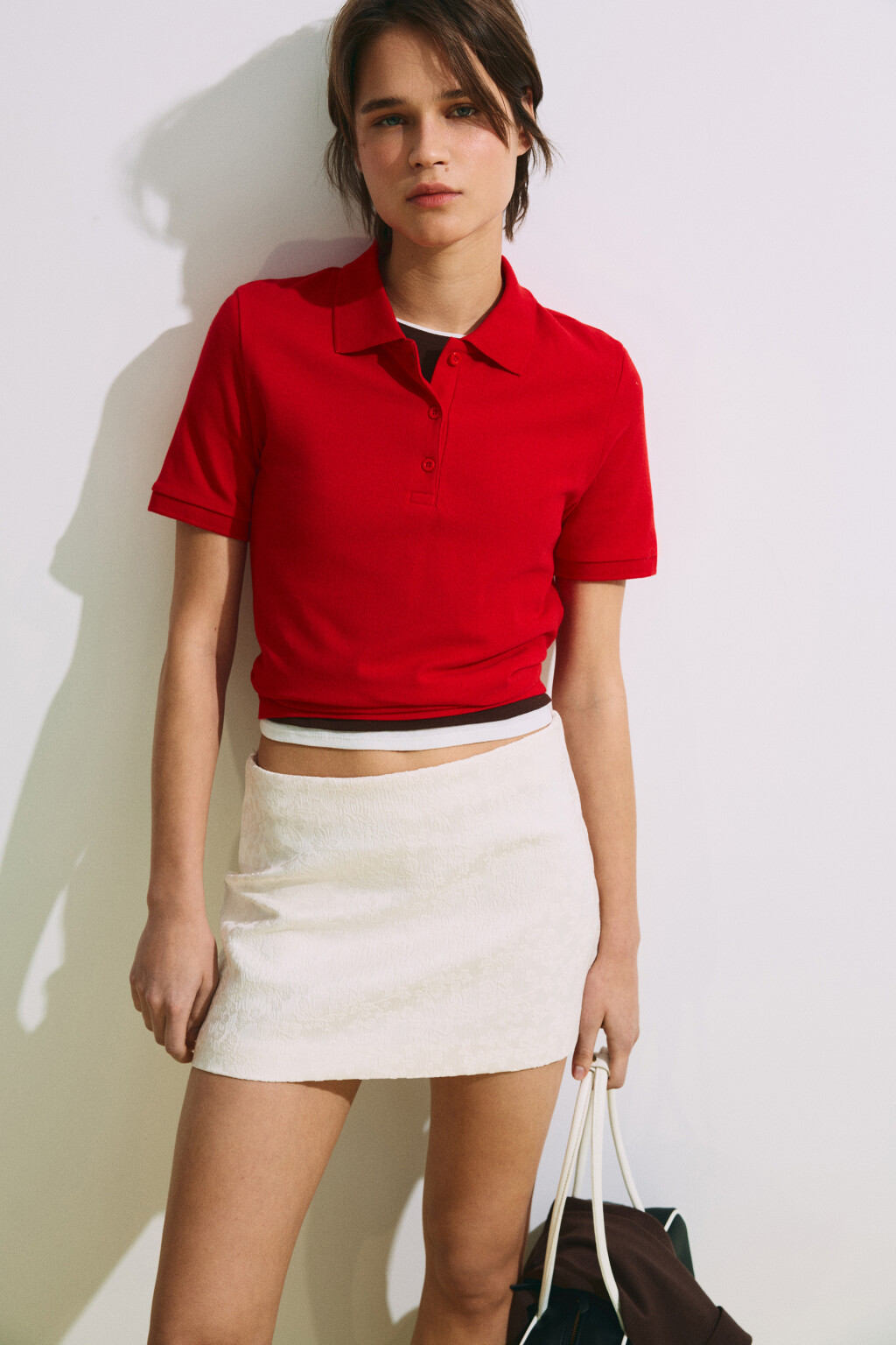 Футболка-поло хлопковая - цвет красный - 1