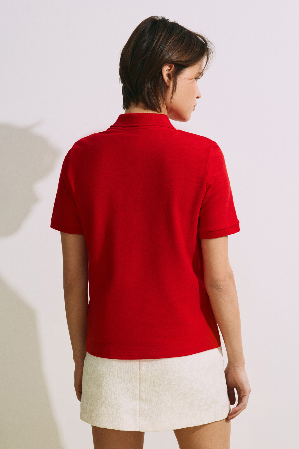 Футболка-поло хлопковая - цвет красный - 4
