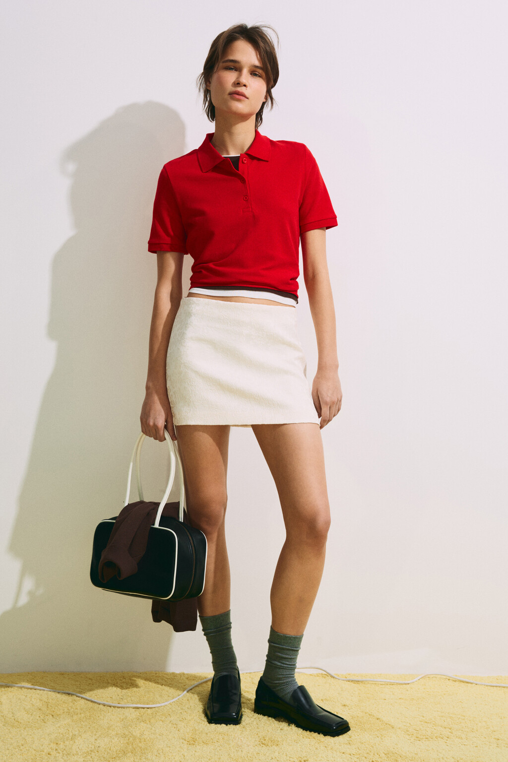 Футболка-поло хлопковая - цвет красный - 5