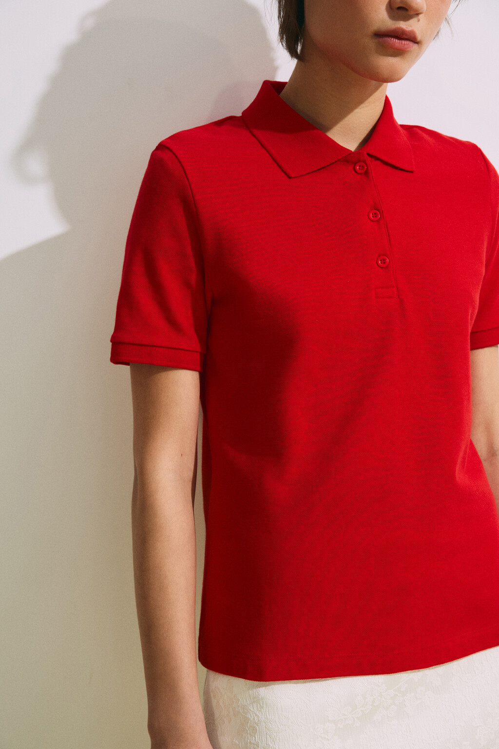 Футболка-поло хлопковая - цвет красный - 7