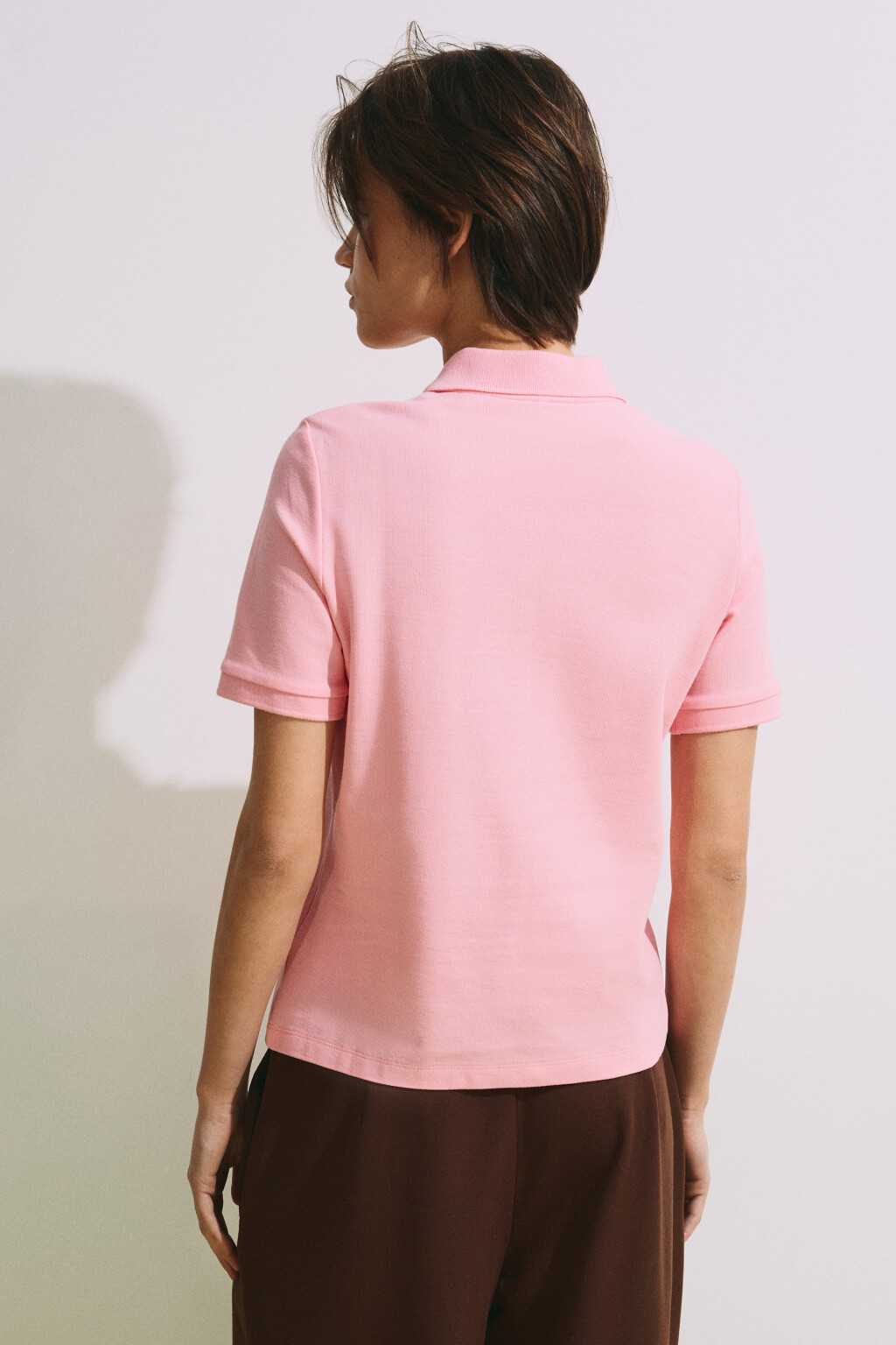 Футболка-поло хлопковая - цвет розовый - 4