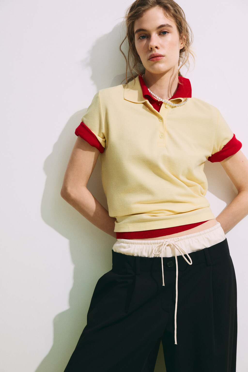 Футболка-поло хлопковая - цвет желтый - 2