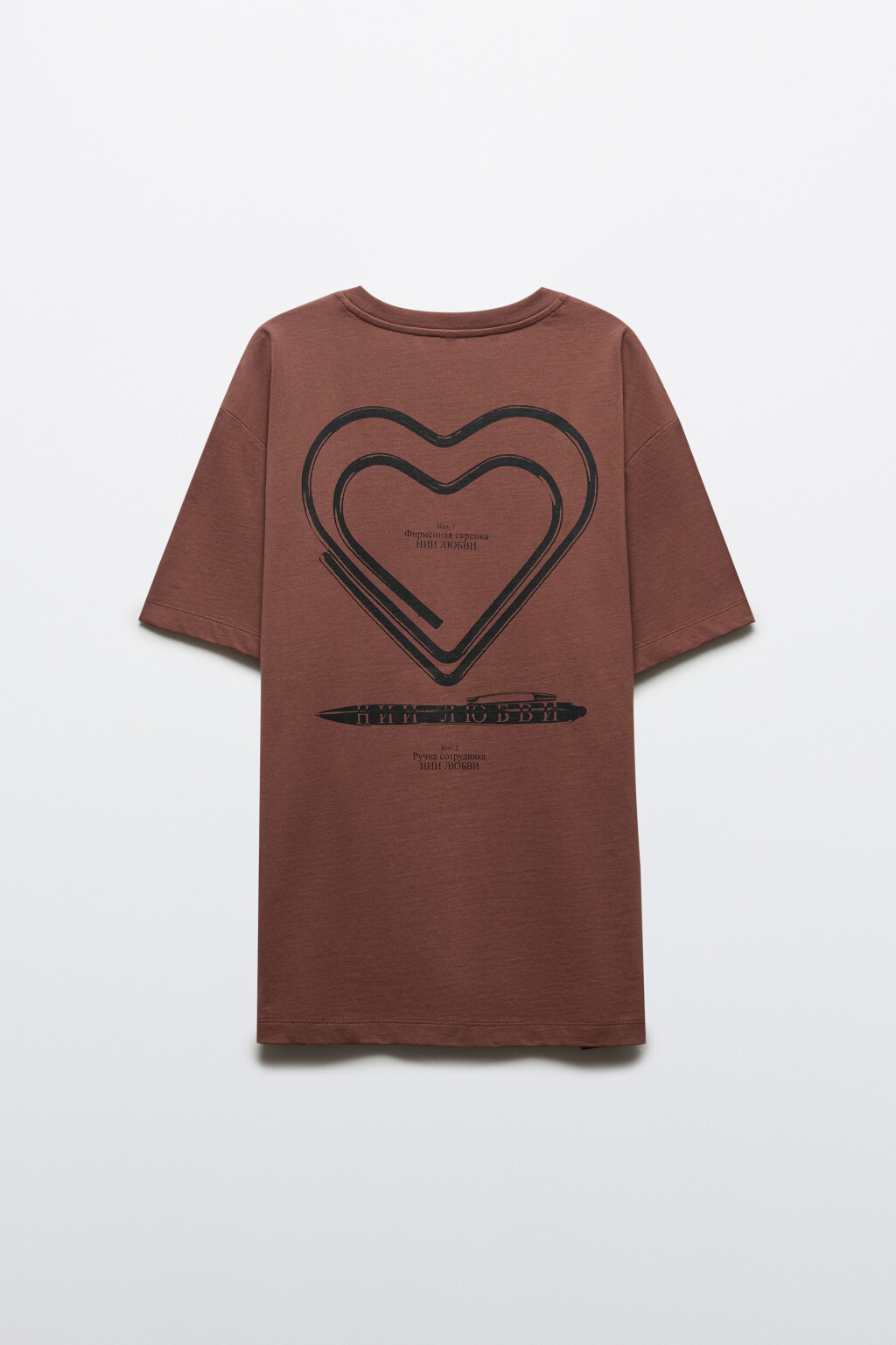 Футболка оверсайз с принтом - цвет коричневый - 11