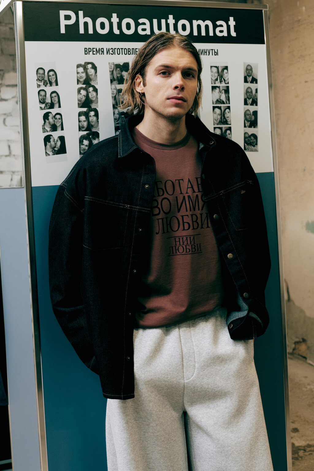 Футболка оверсайз с принтом - цвет коричневый - 2