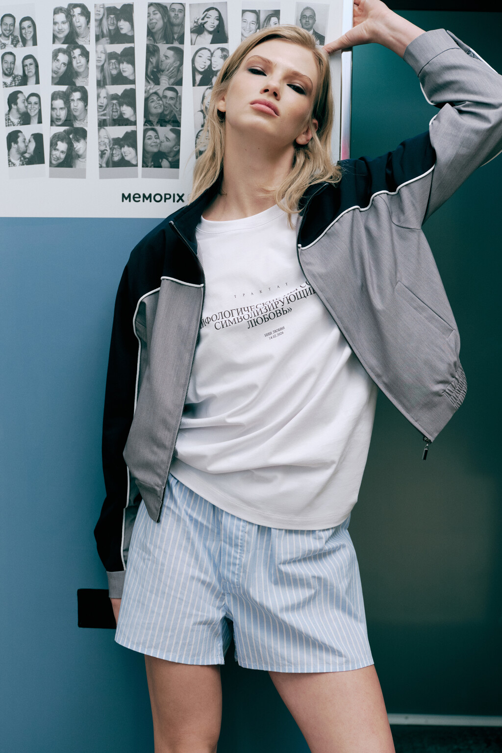 Футболка оверсайз с принтом - цвет белый - 2