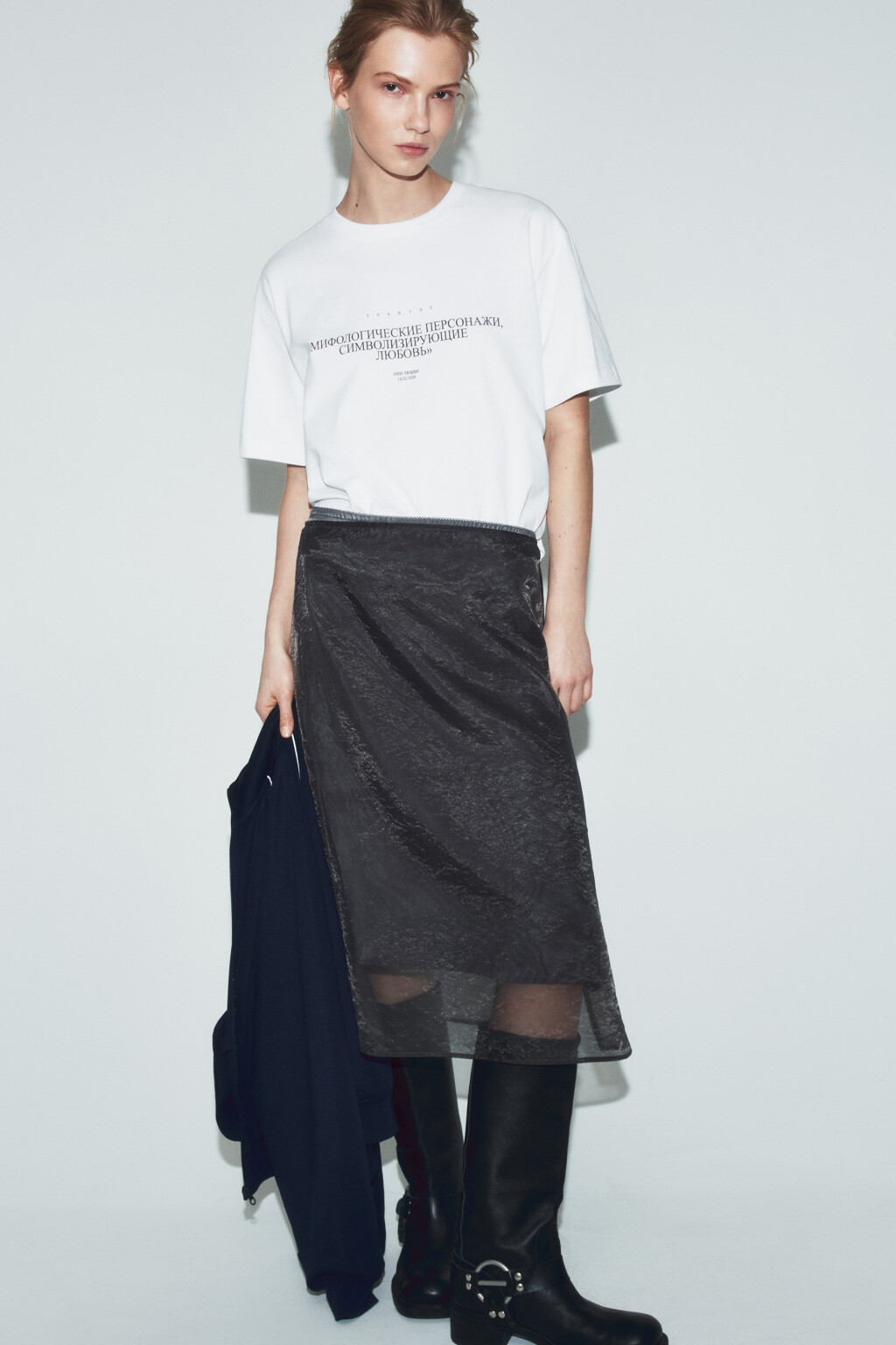 Футболка оверсайз с принтом - цвет белый - 4