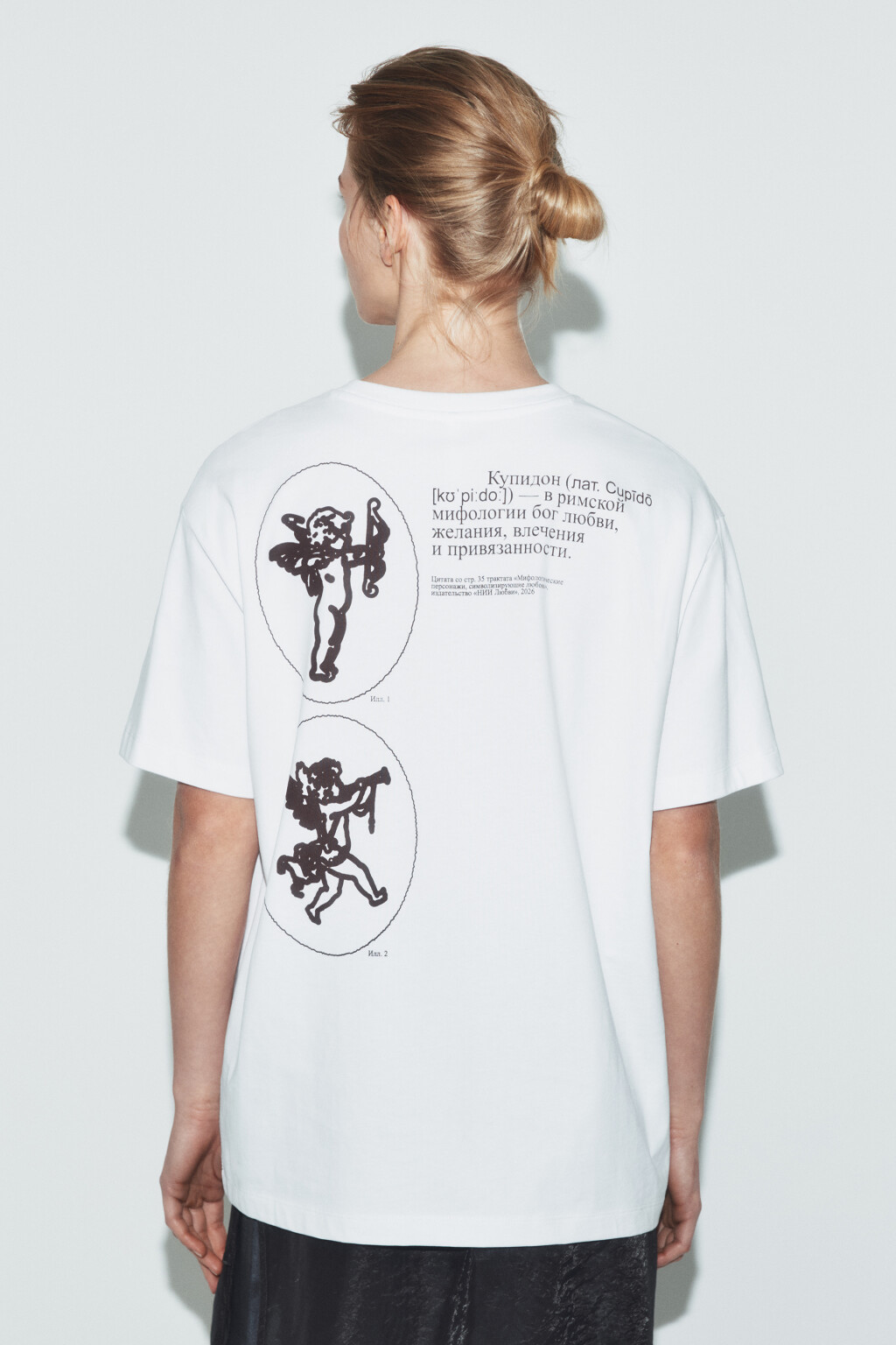 Футболка оверсайз с принтом - цвет белый - 6