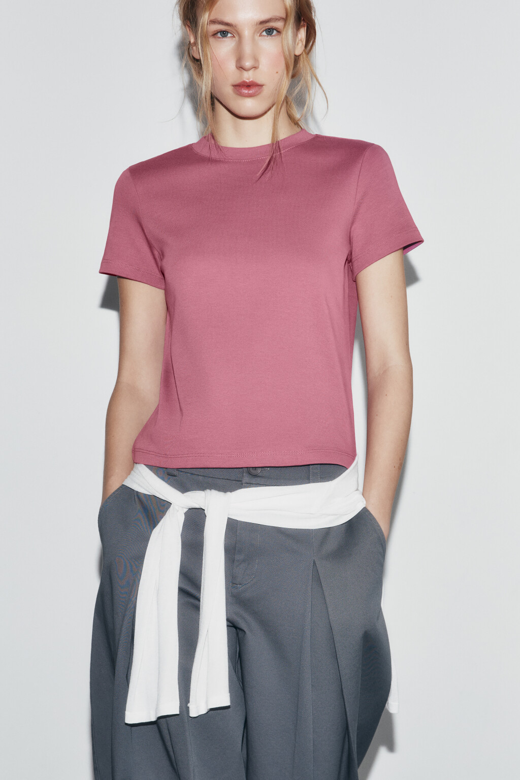 футболка базовая плотная - цвет розовый - 1