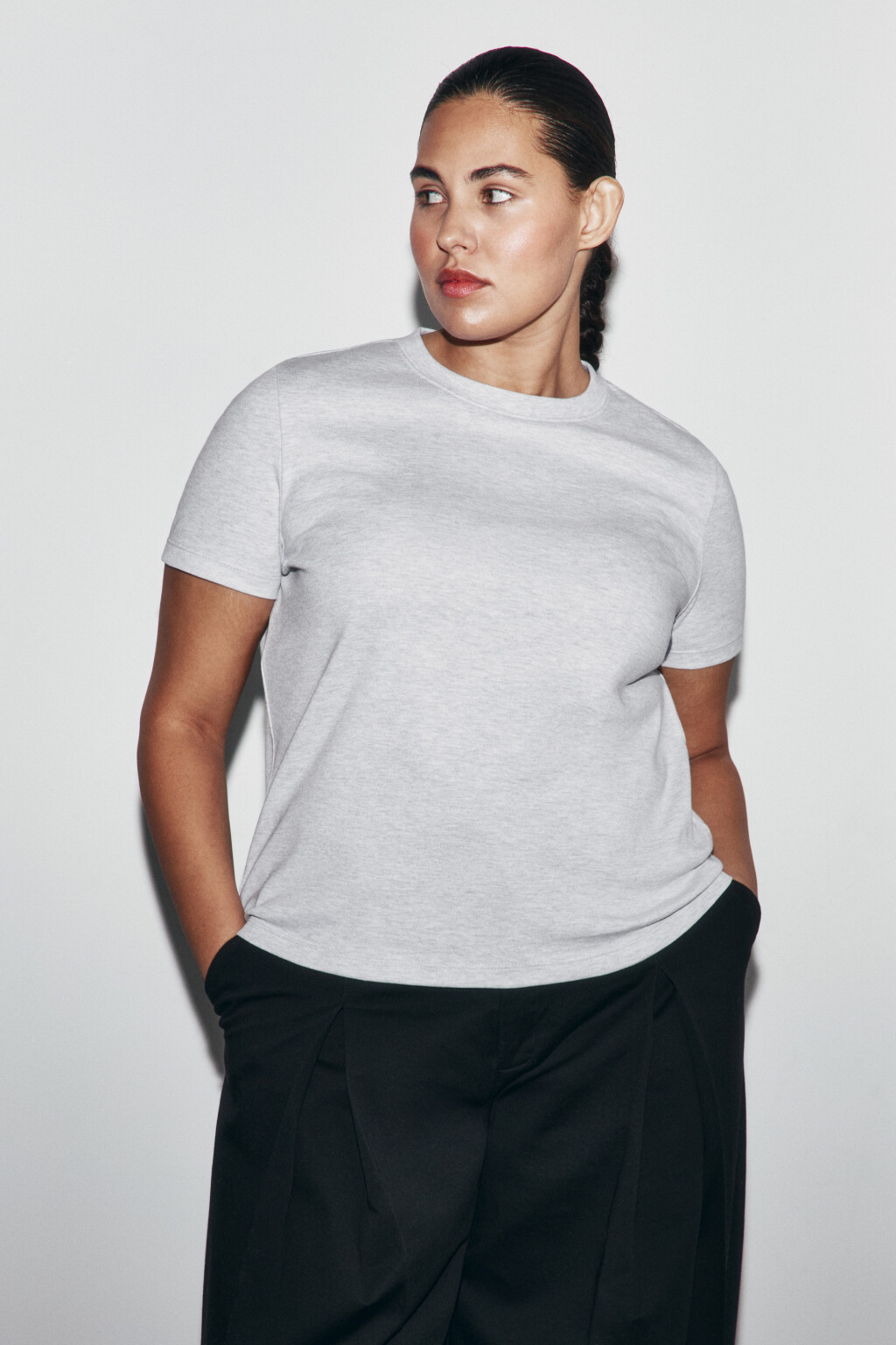 футболка базовая плотная - цвет серый - 2