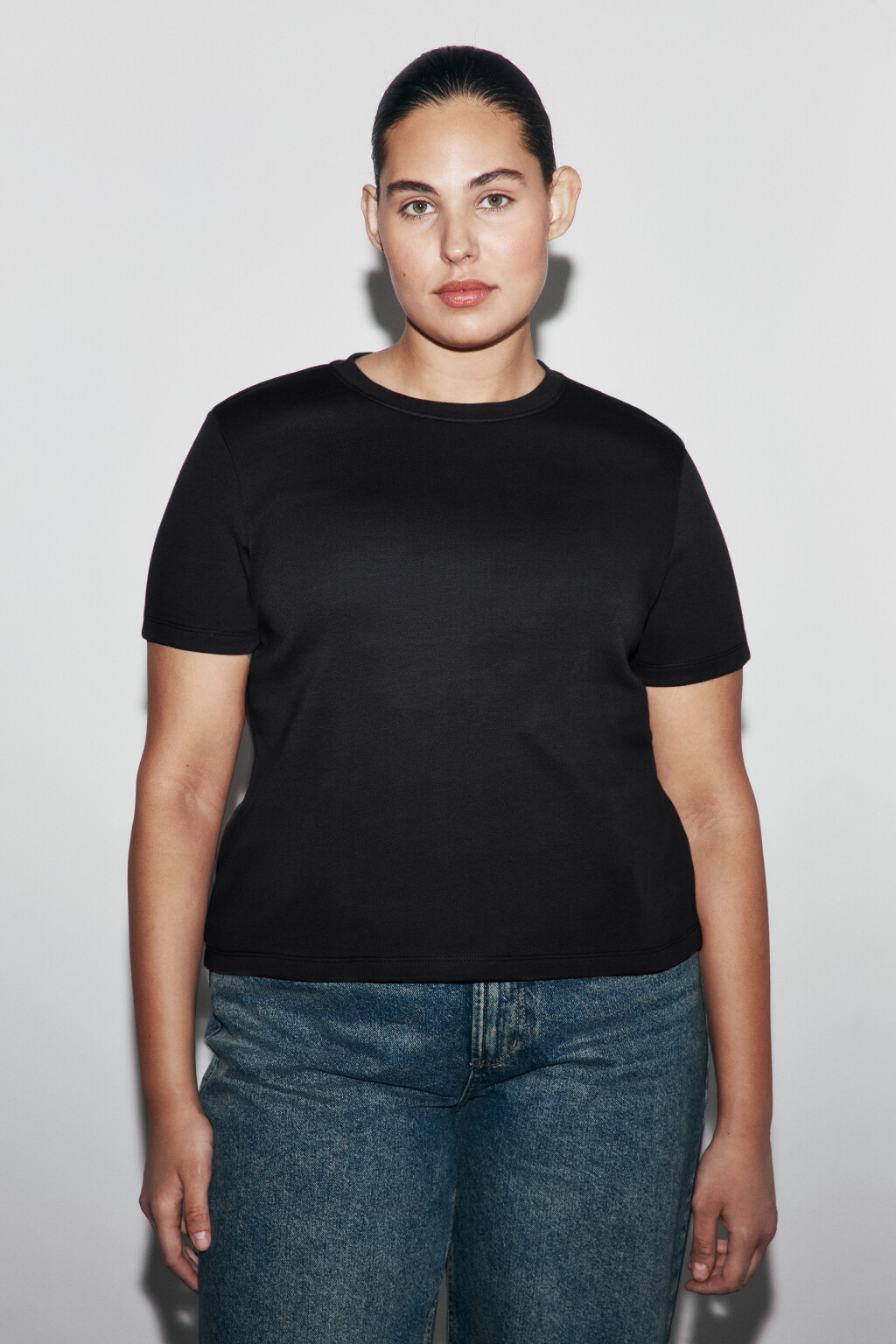 футболка базовая плотная - цвет черный - 2