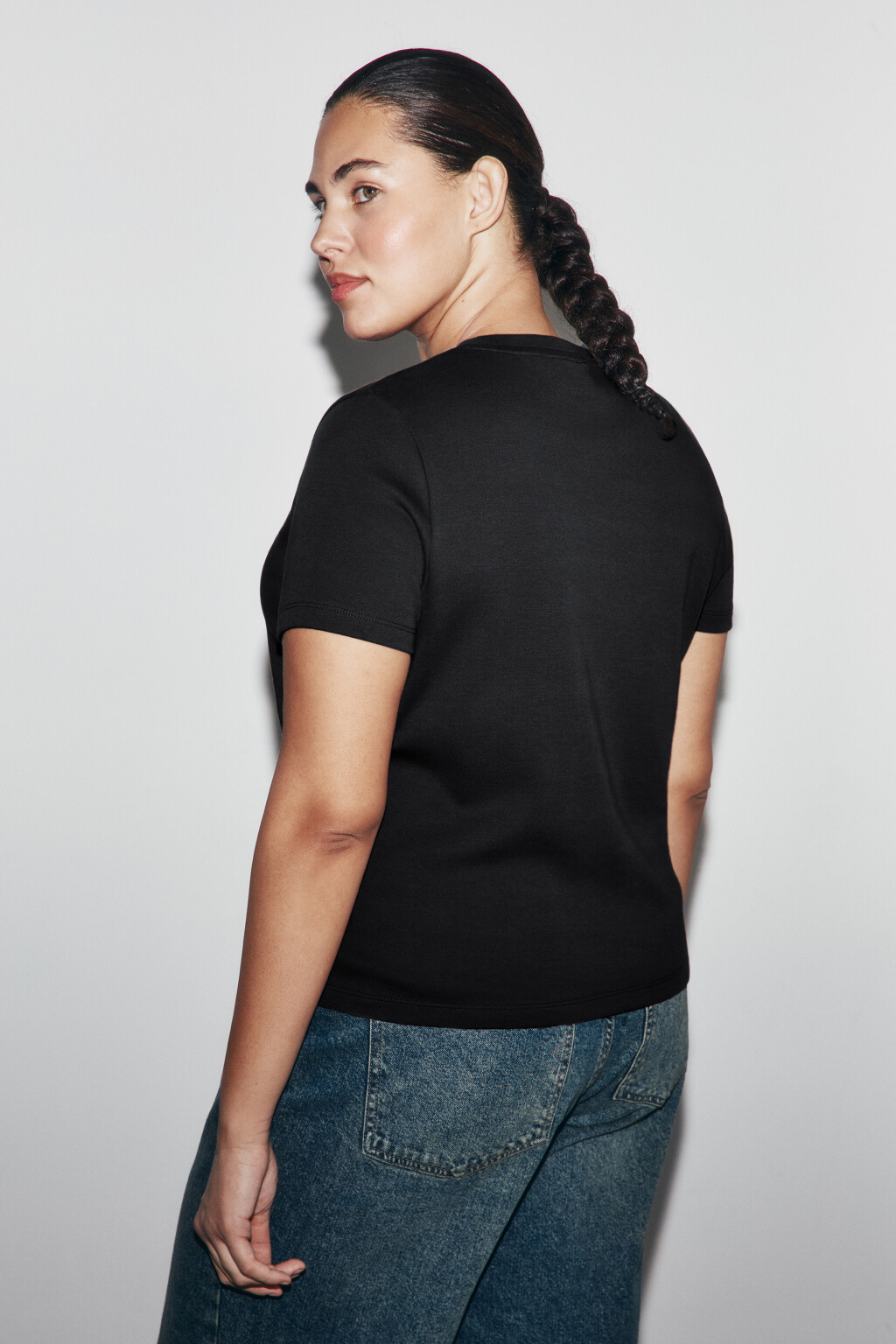 футболка базовая плотная - цвет черный - 3