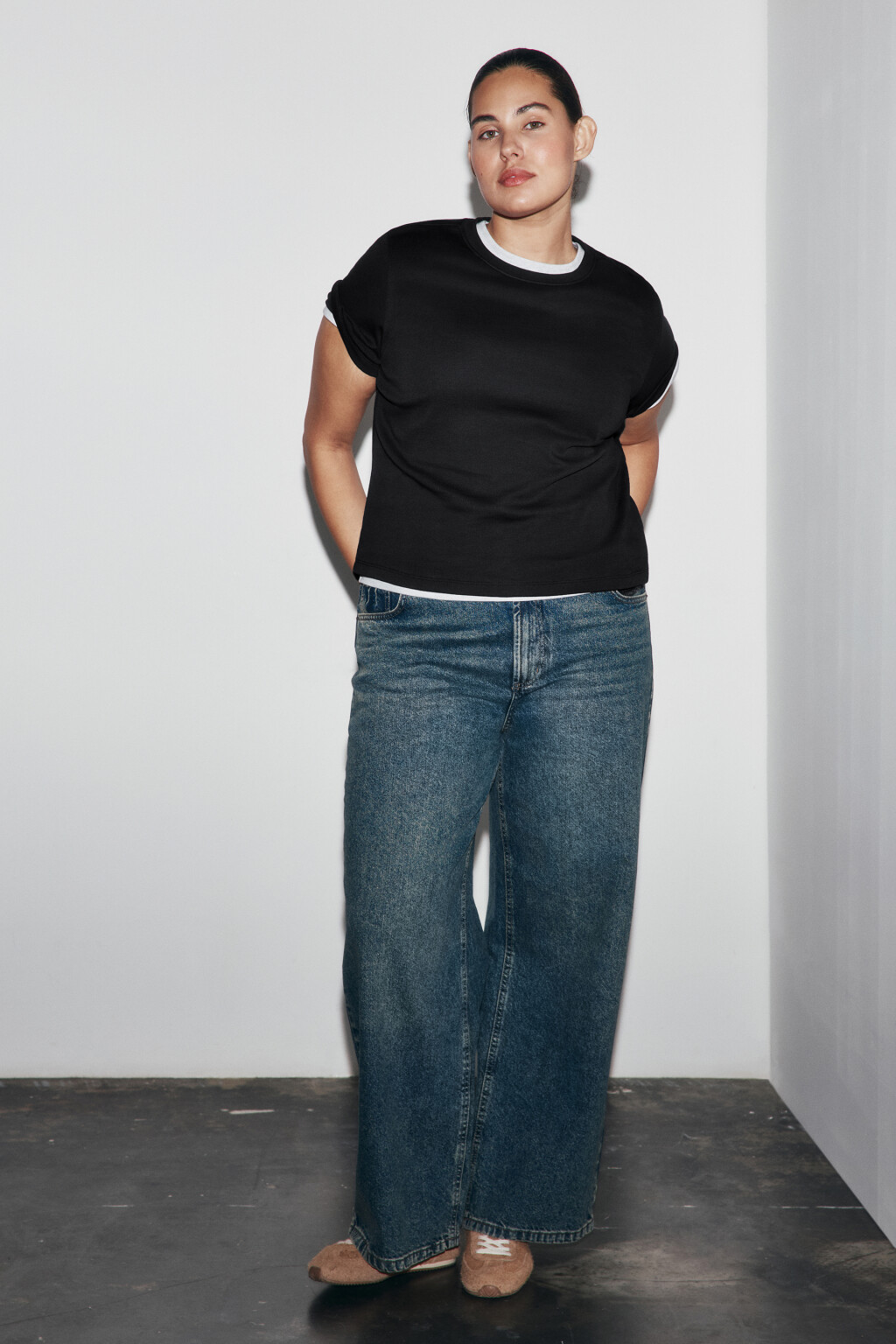 футболка базовая плотная - цвет черный - 4