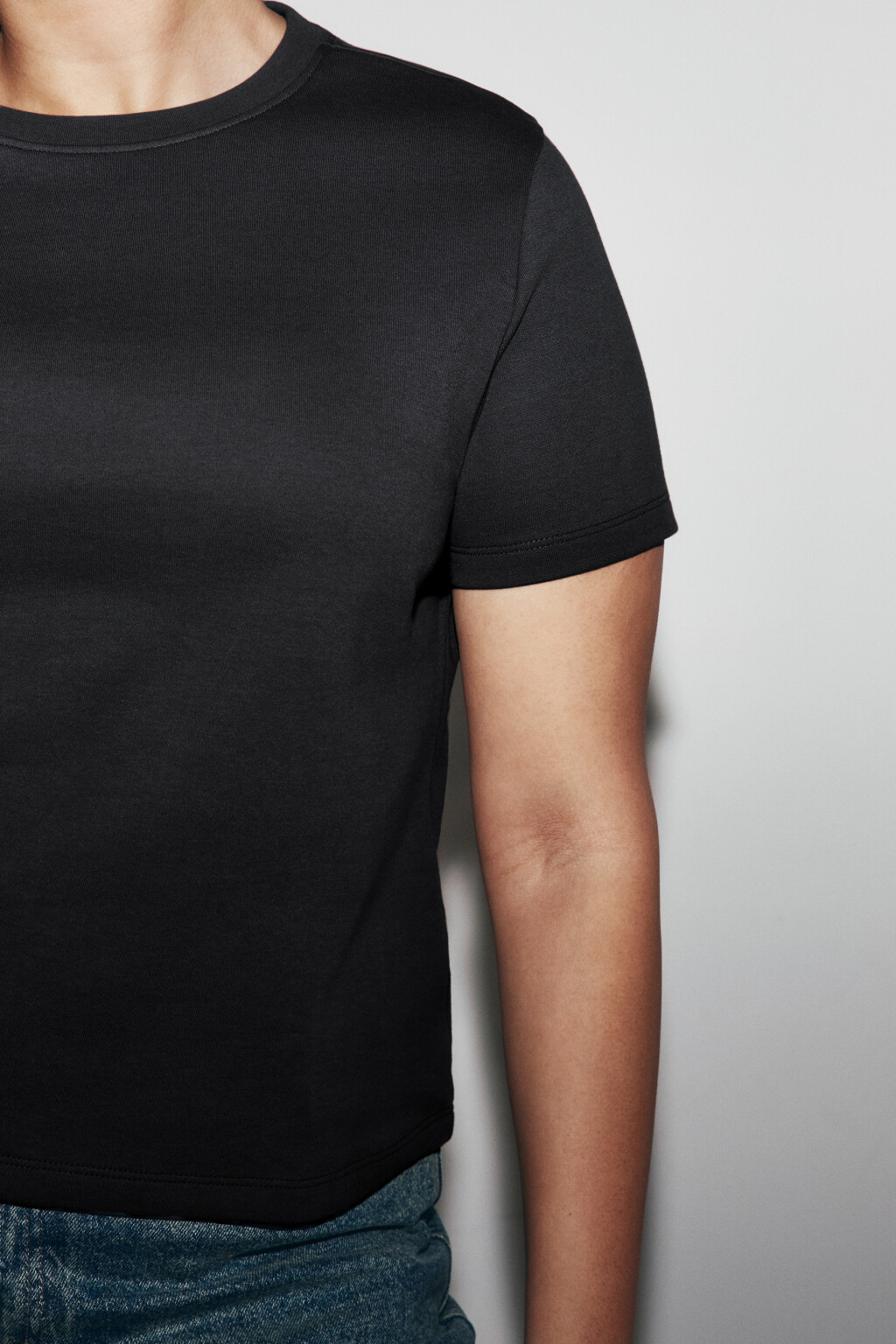 футболка базовая плотная - цвет черный - 5