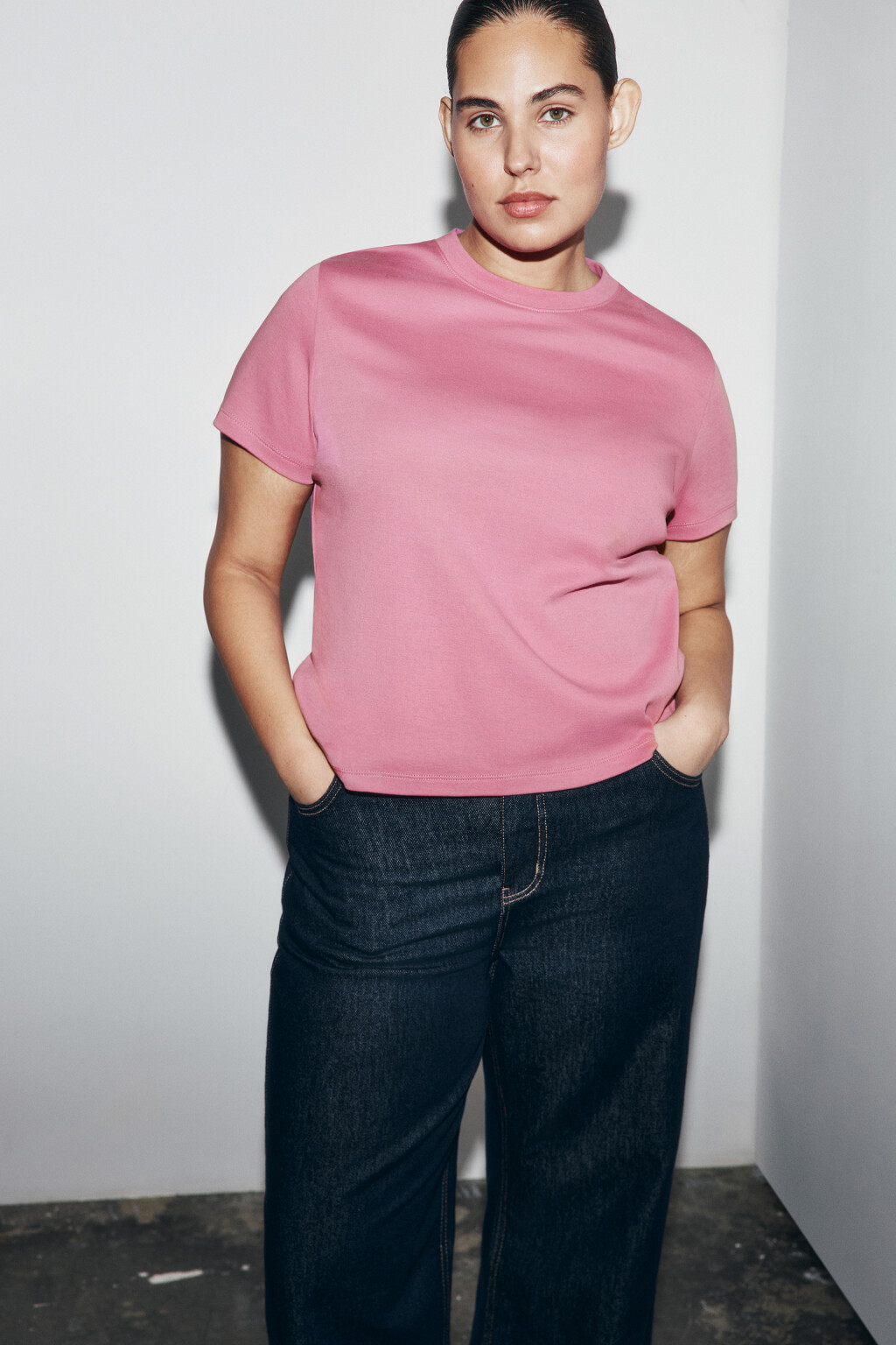 футболка базовая плотная - цвет розовый - 1