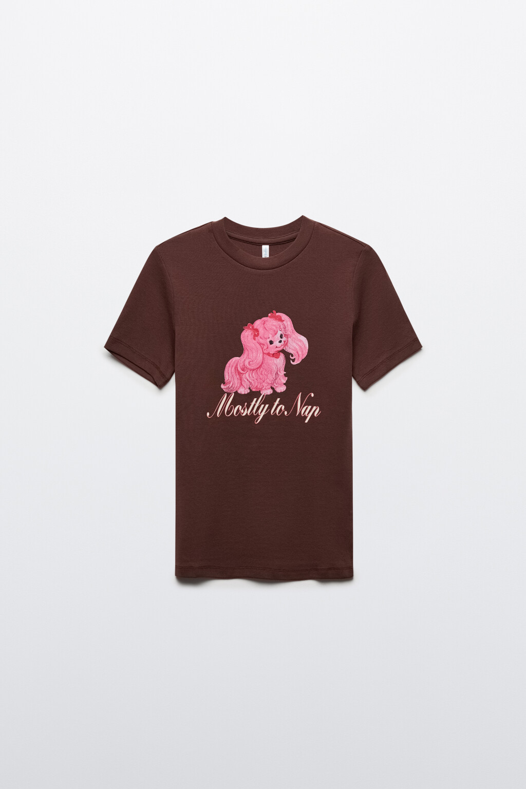 Футболка облегающая с принтом - цвет коричневый - 1