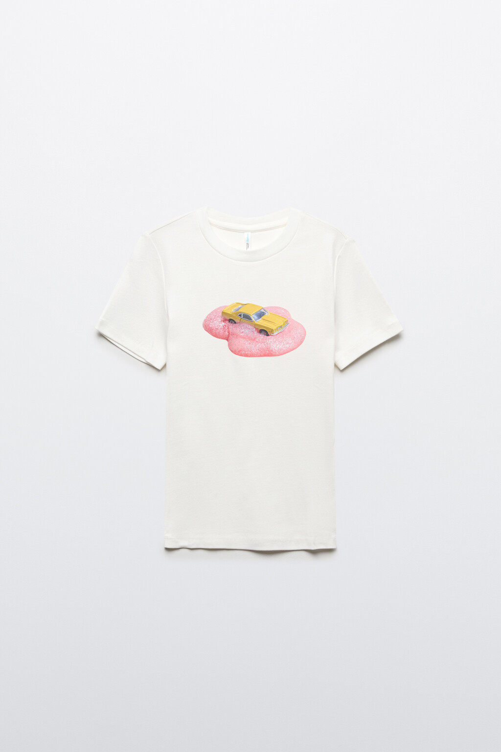 Футболка облегающая с принтом - цвет белый - 1