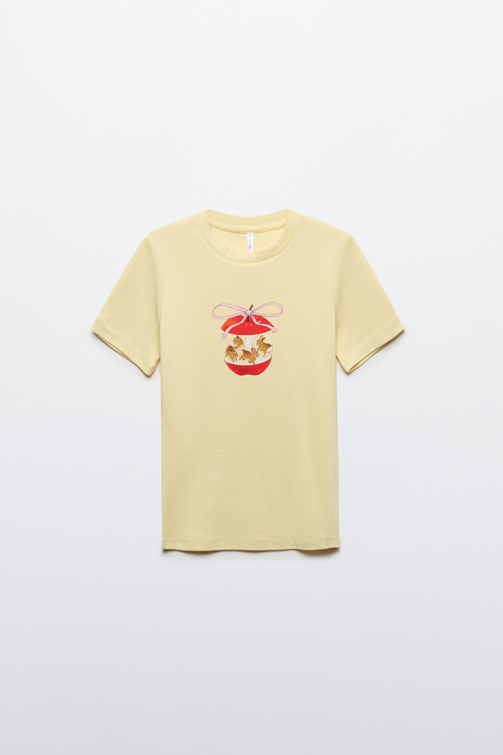 Футболка облегающая с принтом - цвет желтый - 1