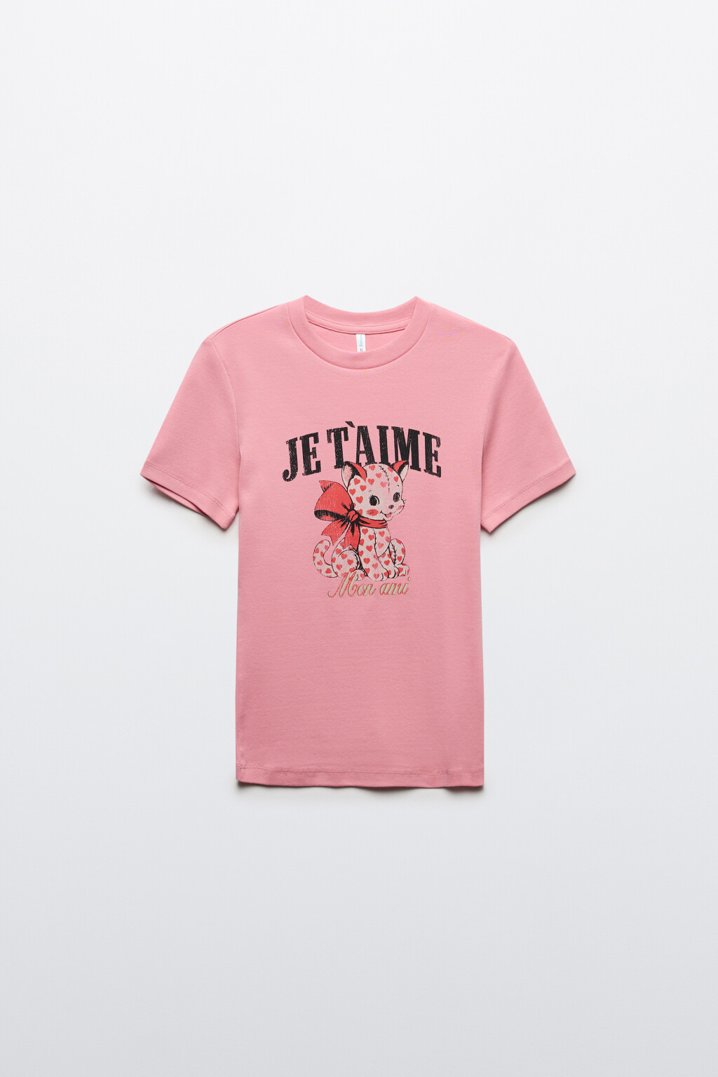 Футболка облегающая с принтом - цвет розовый - 1