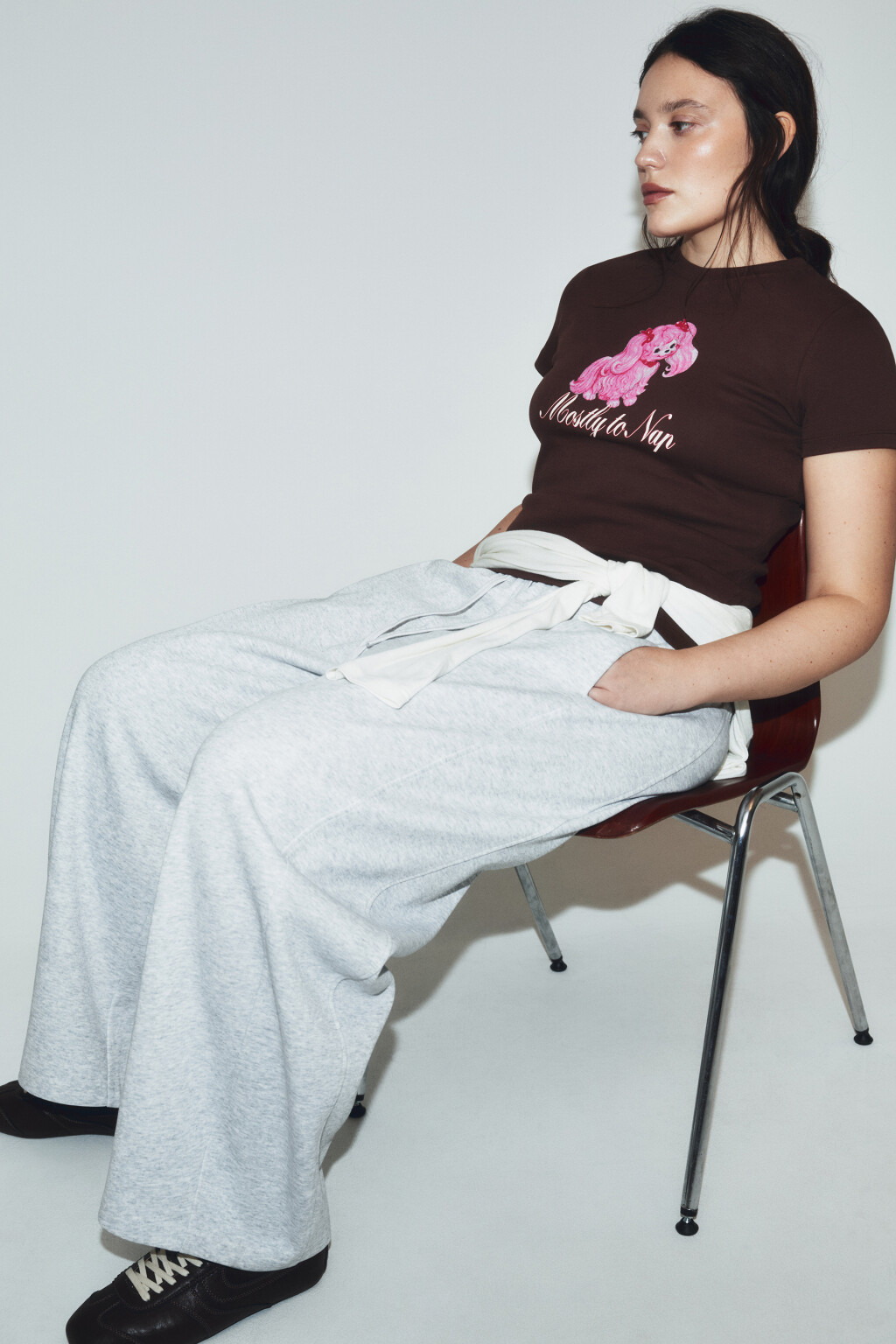 Футболка облегающая с принтом - цвет коричневый - 2