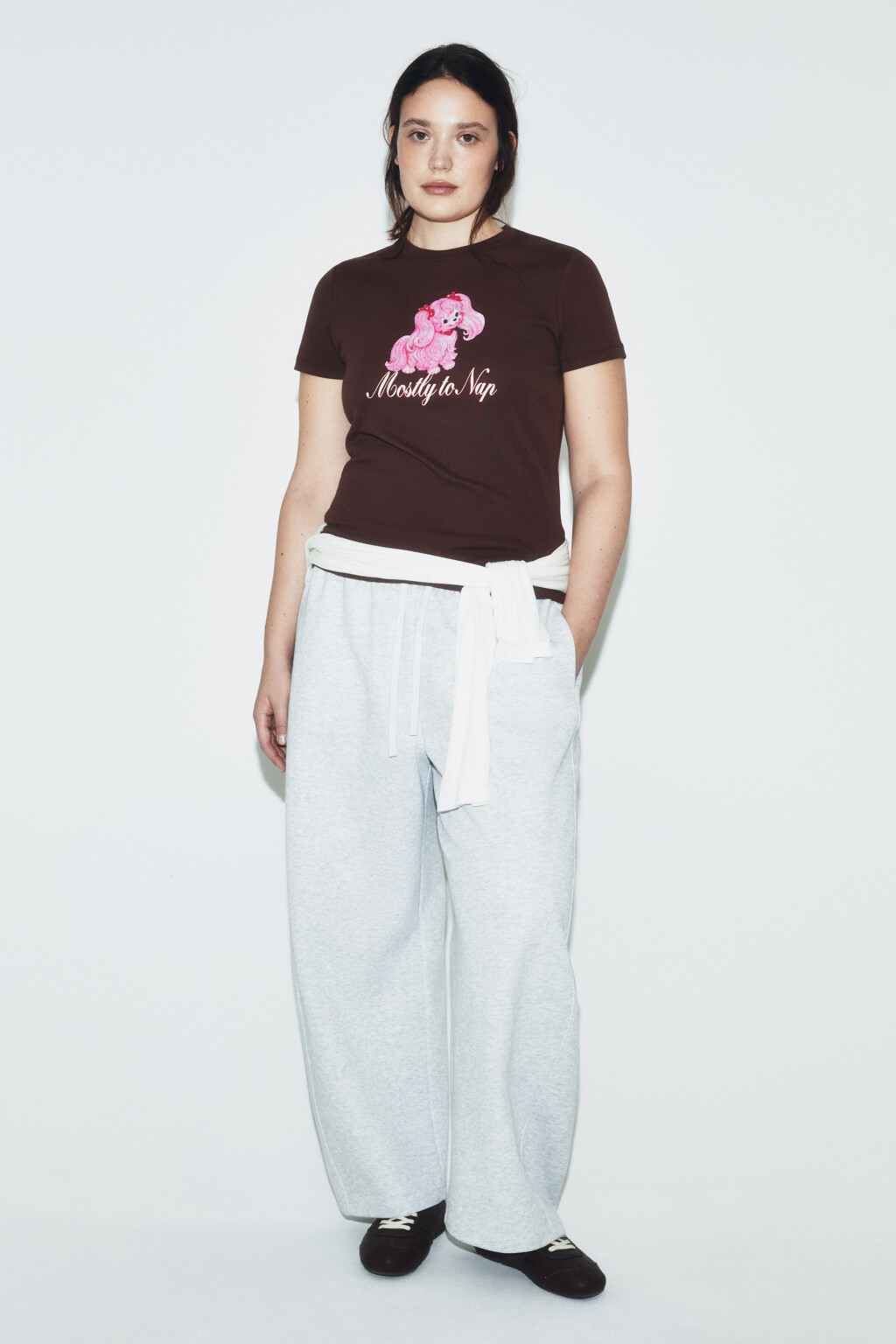 Футболка облегающая с принтом - цвет коричневый - 5