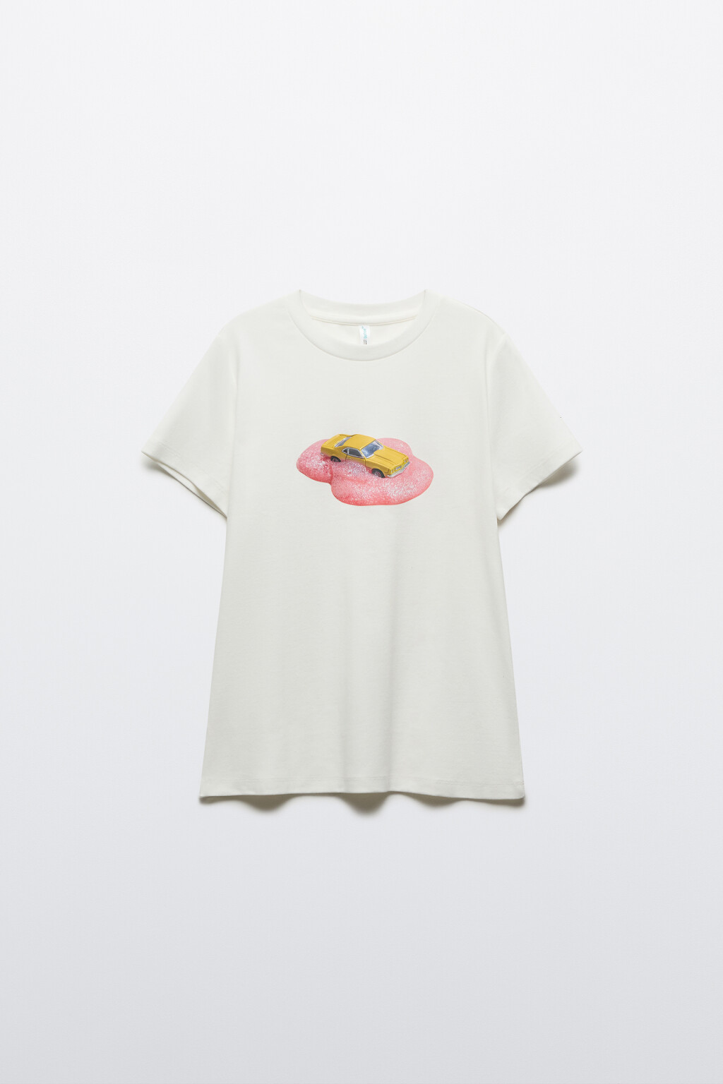 Футболка облегающая с принтом - цвет белый - 1