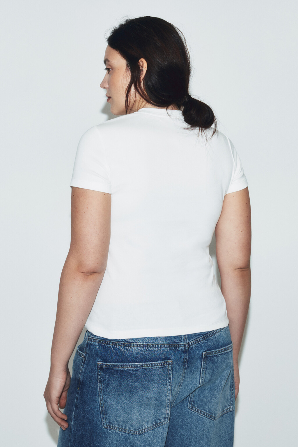 Футболка облегающая с принтом - цвет белый - 3