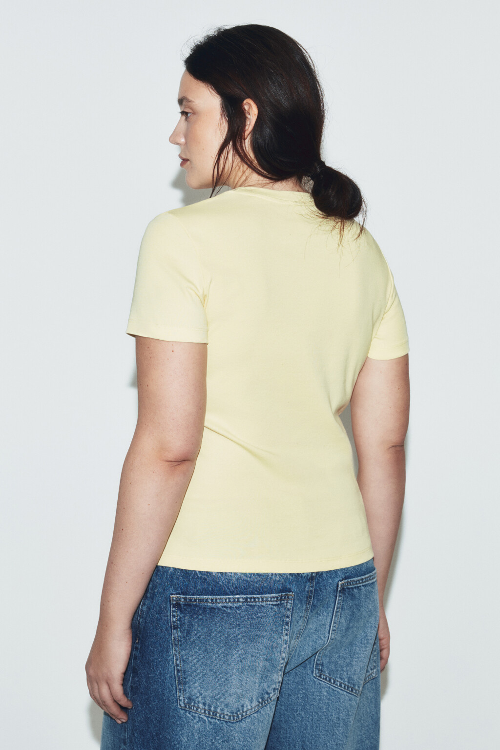 Футболка облегающая с принтом - цвет желтый - 4