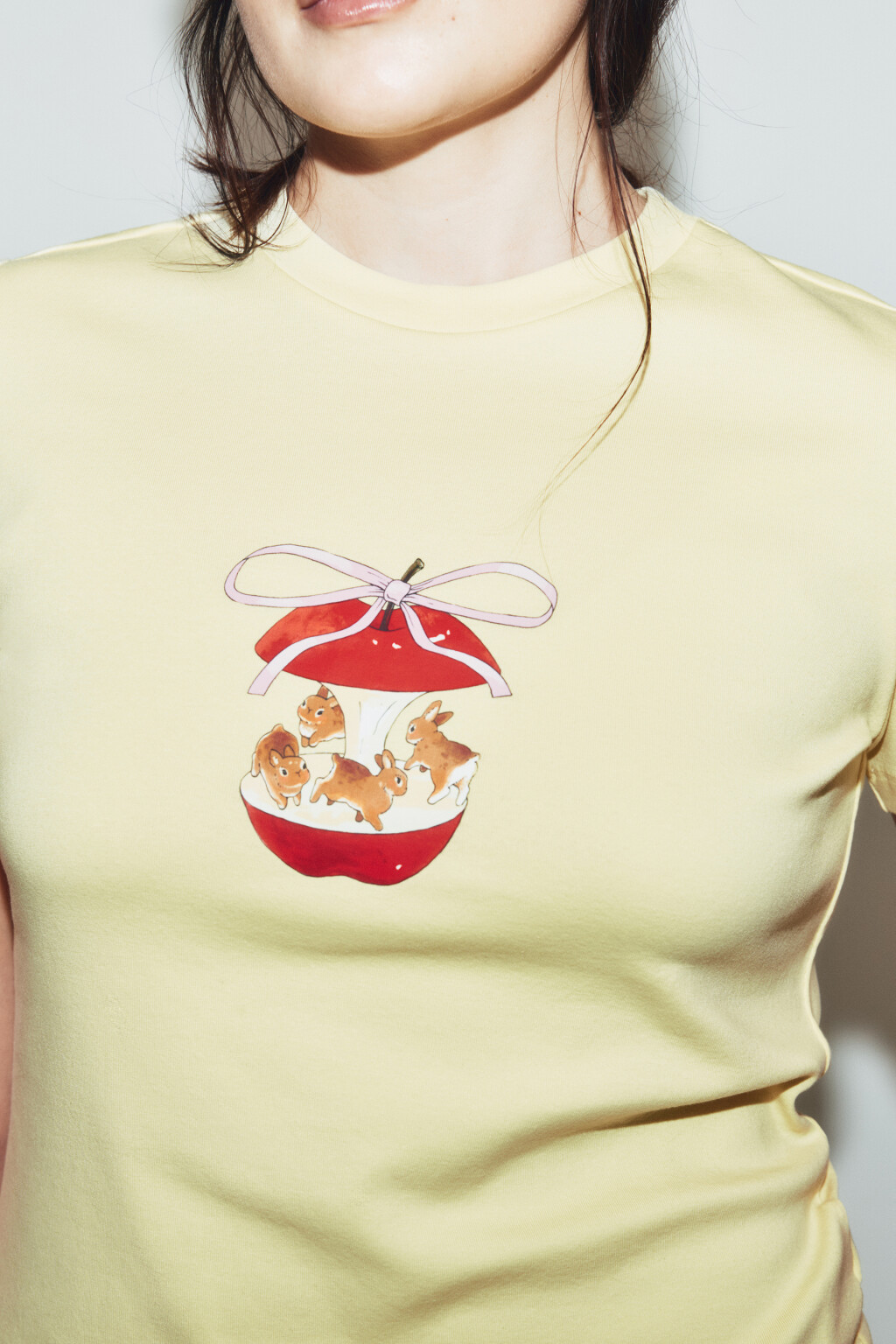 Футболка облегающая с принтом - цвет желтый - 6