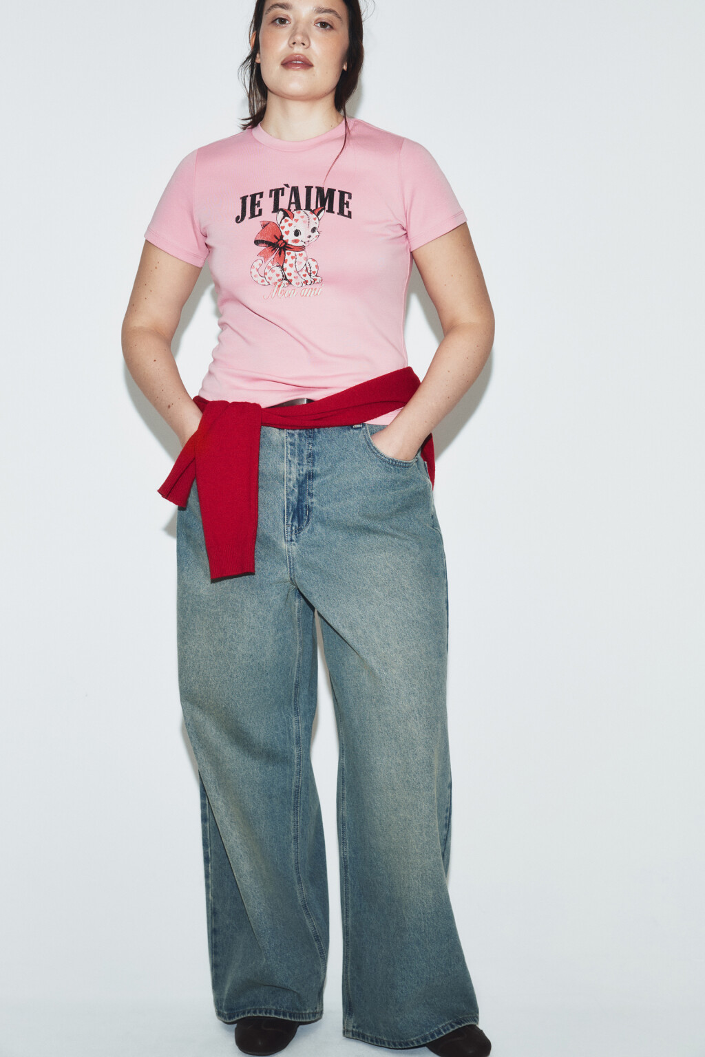 Футболка облегающая с принтом - цвет розовый - 2