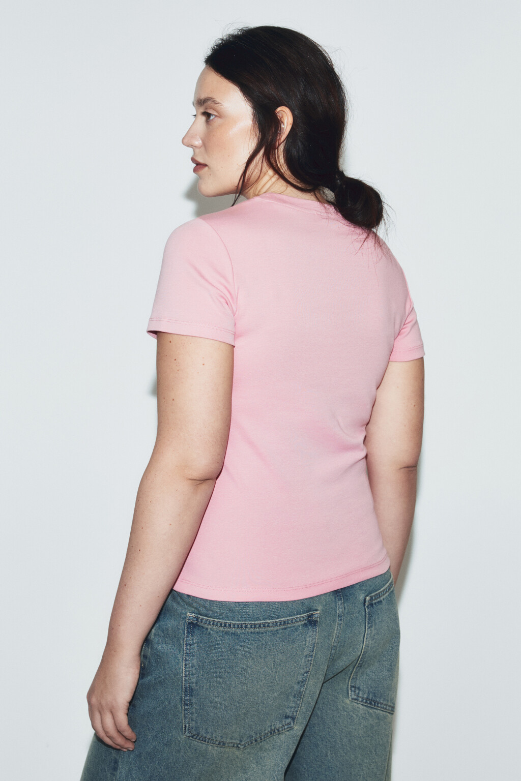 Футболка облегающая с принтом - цвет розовый - 4