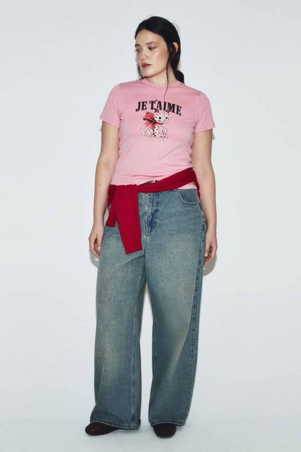 Футболка облегающая с принтом - цвет розовый - 5