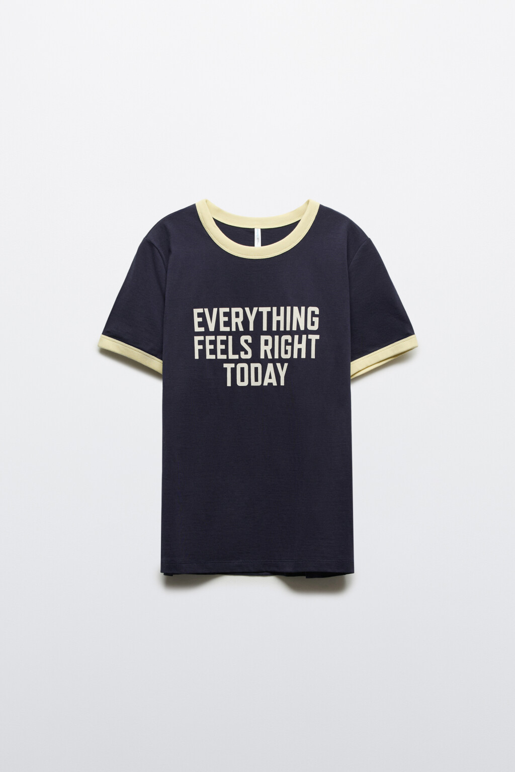 Футболка хлопковая с принтом и контрастным кантом - цвет синий - 1