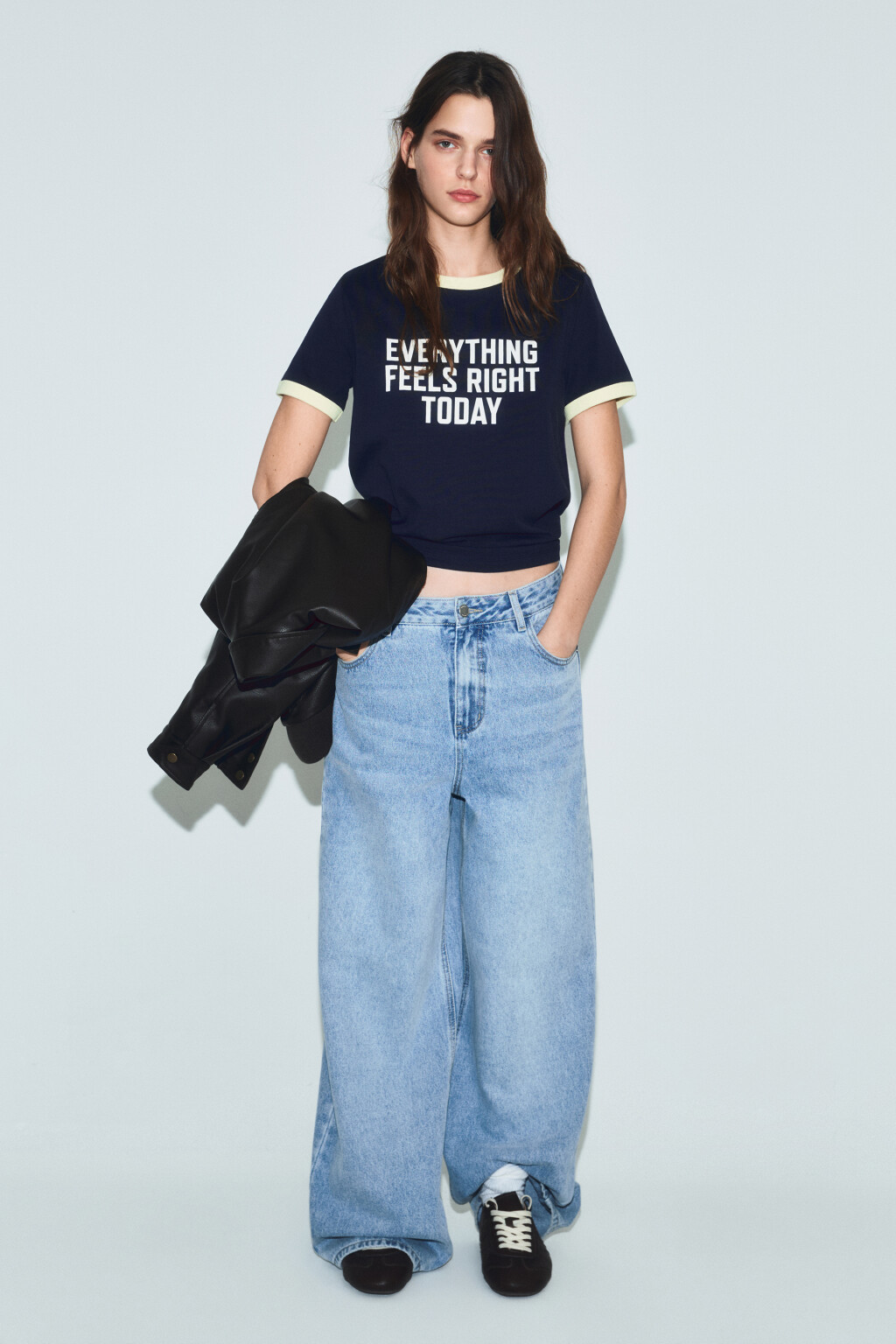 Футболка хлопковая с принтом и контрастным кантом - цвет синий - 5