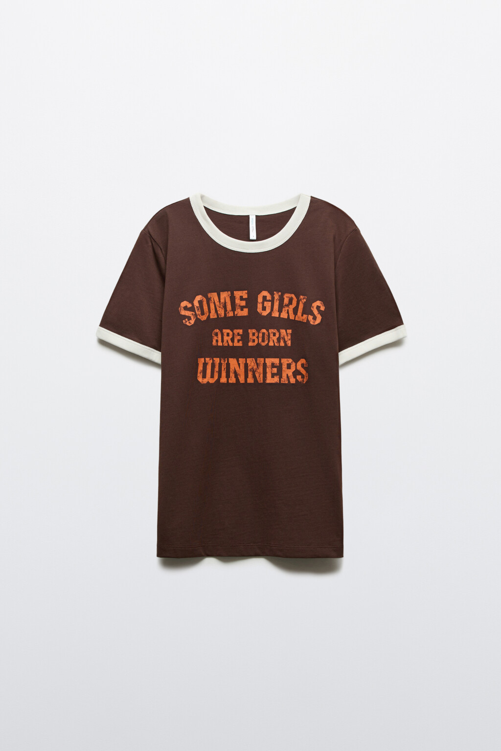 Футболка хлопковая с принтом - цвет коричневый - 1
