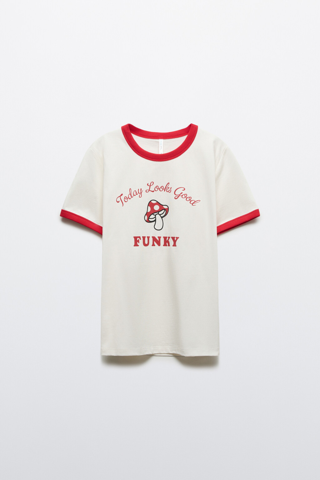 Футболка хлопковая с принтом - цвет белый - 1