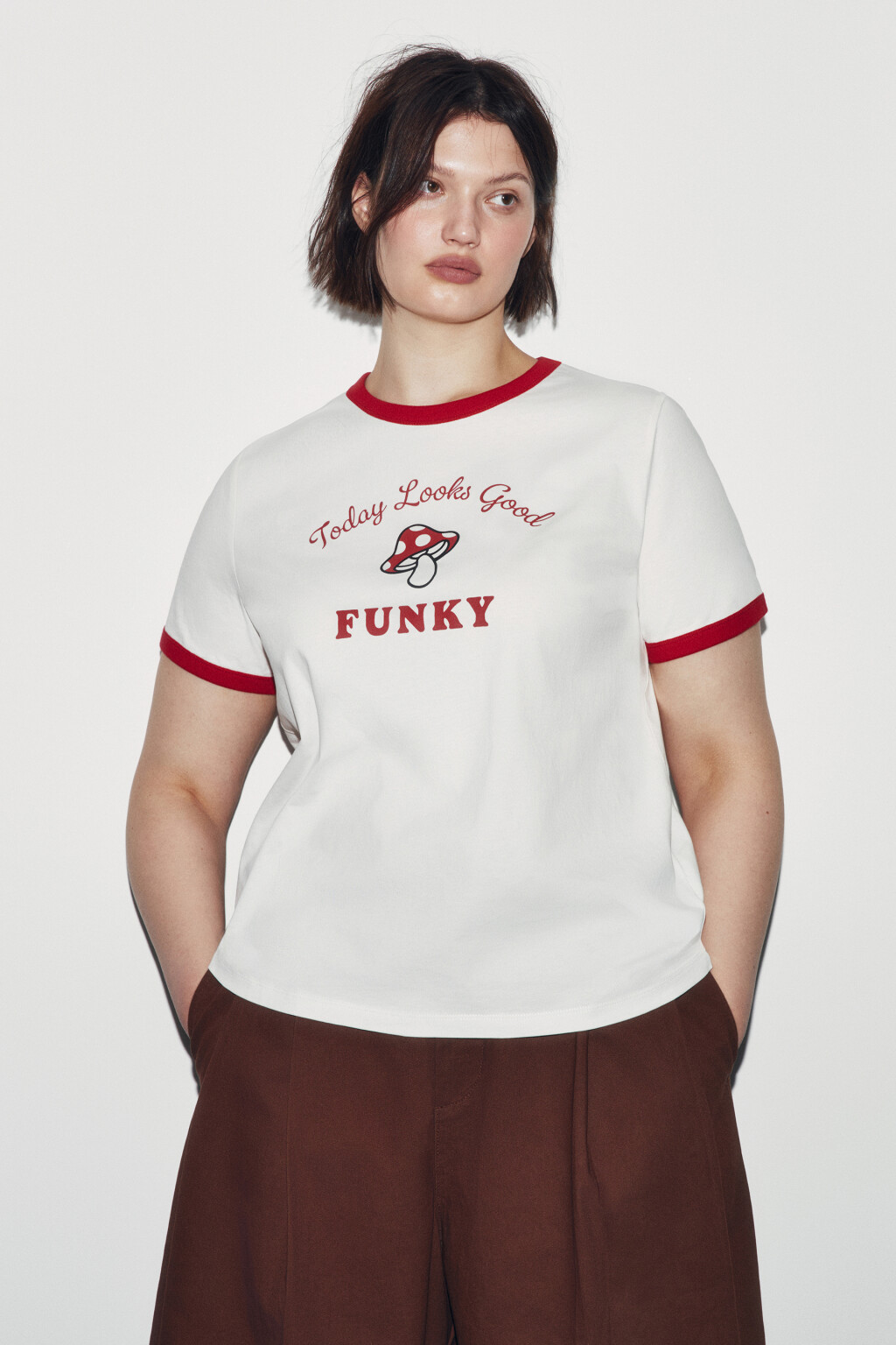 Футболка хлопковая с принтом - цвет белый - 2