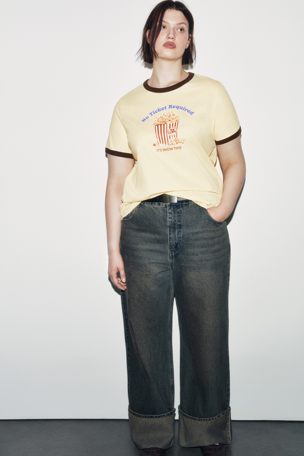 Футболка хлопковая с принтом - цвет желтый - 1