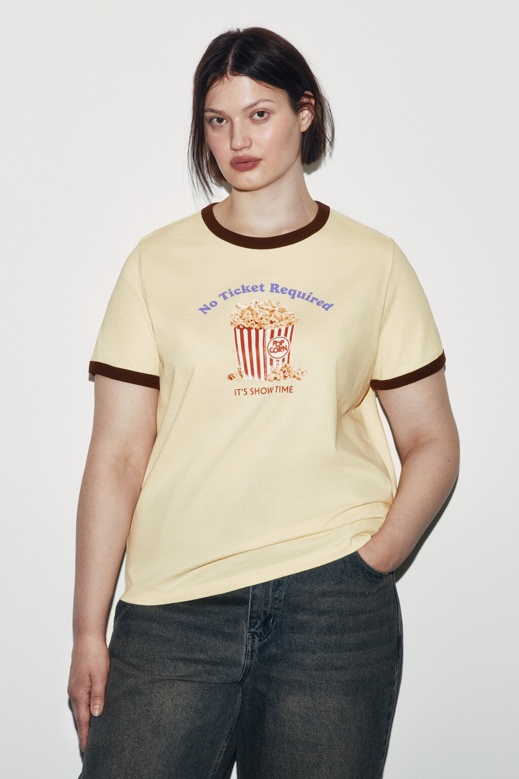 Футболка хлопковая с принтом - цвет желтый - 2