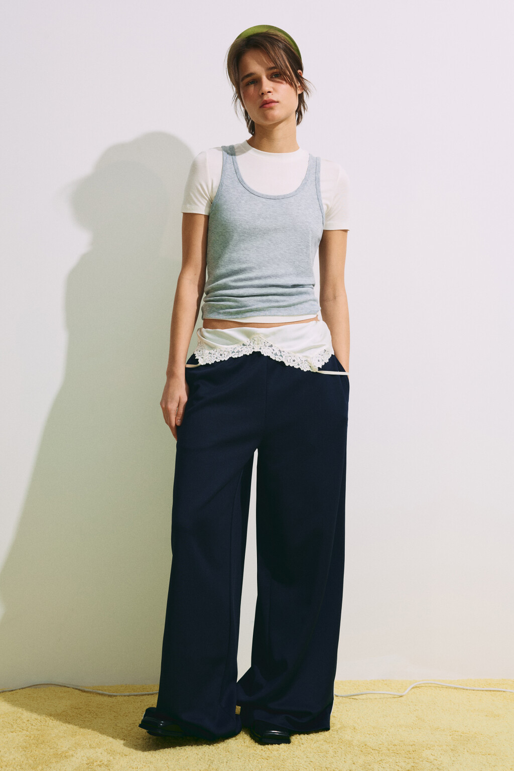 Футболка полуприлегающая с имитацией майки - цвет серый - 5