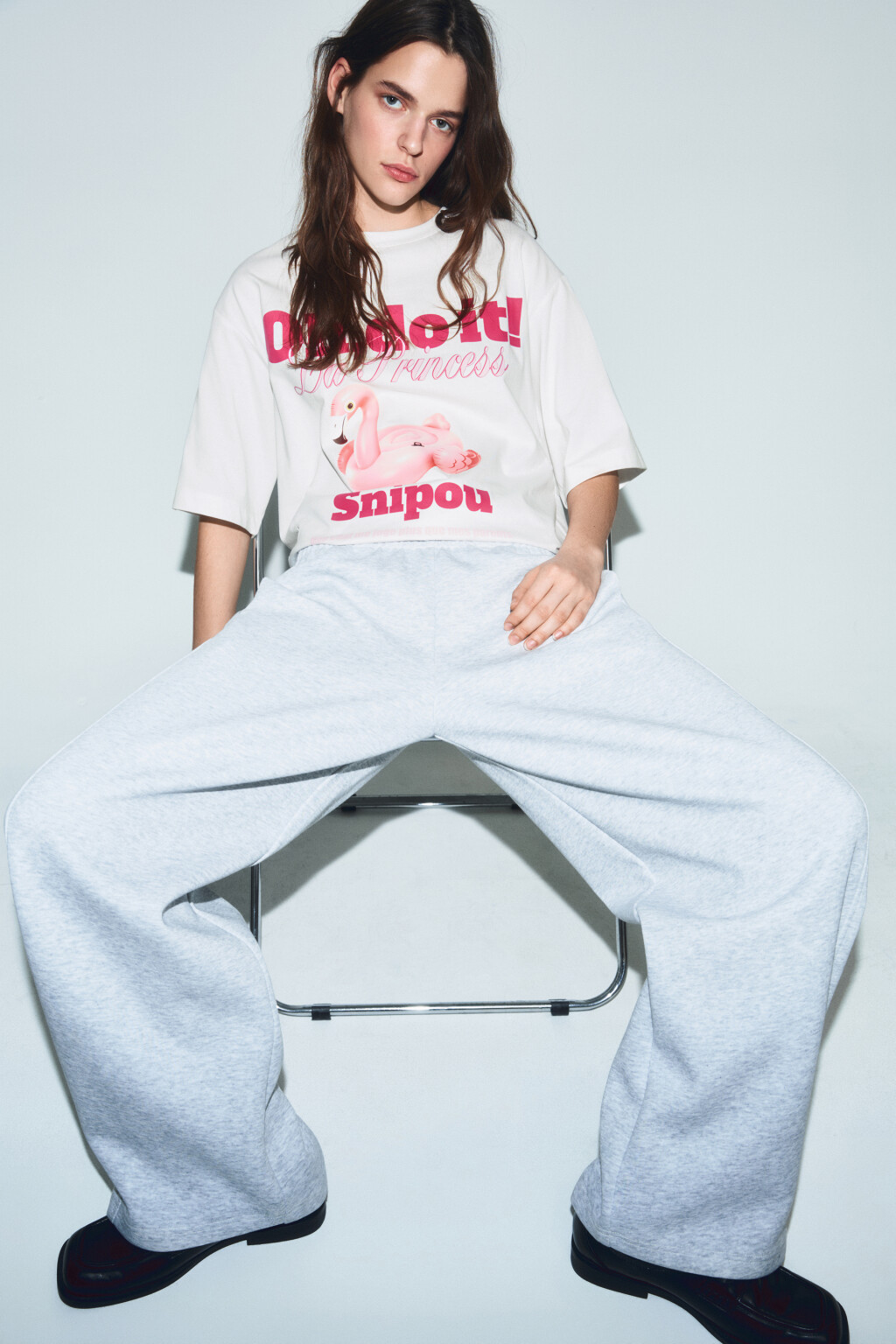 Футболка хлопковая с принтом - цвет белый - 1