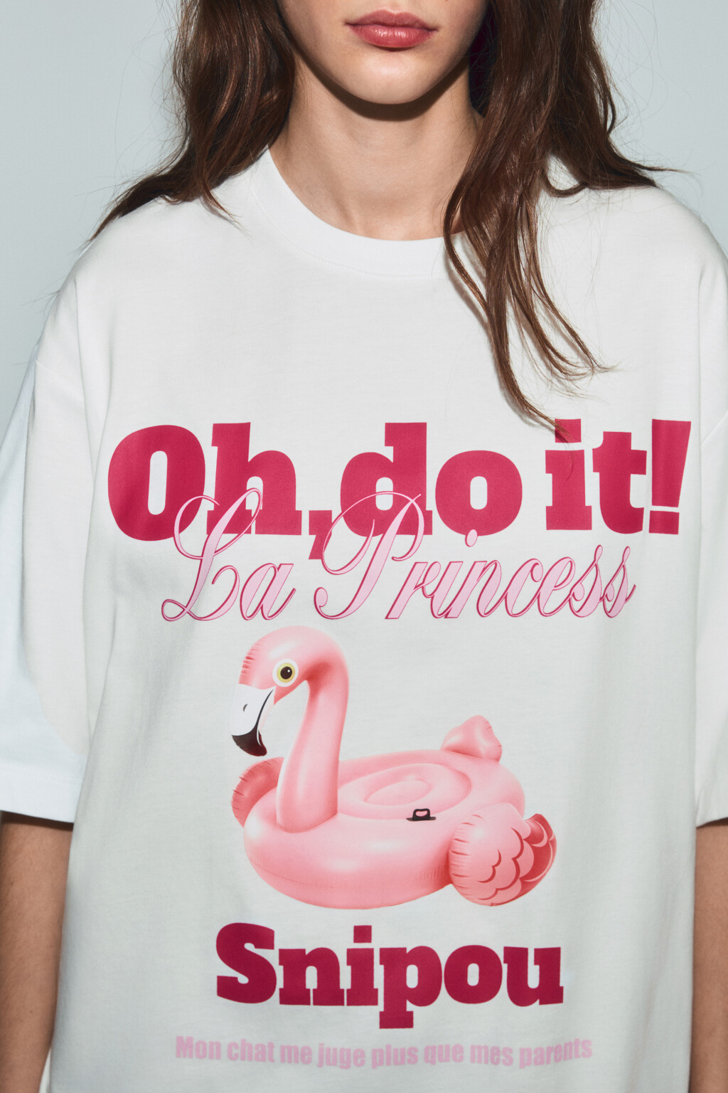 Футболка хлопковая с принтом - цвет белый - 5