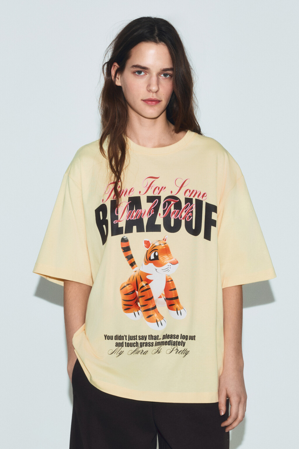 Футболка хлопковая с принтом - цвет желтый - 2