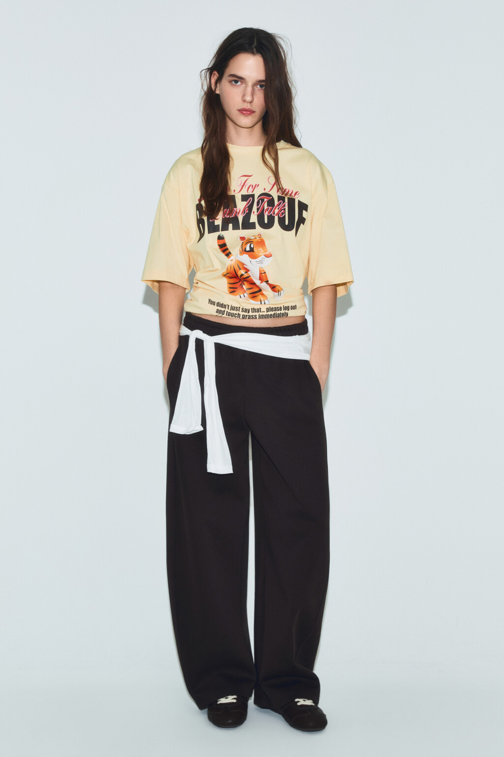 Футболка хлопковая с принтом - цвет желтый - 4