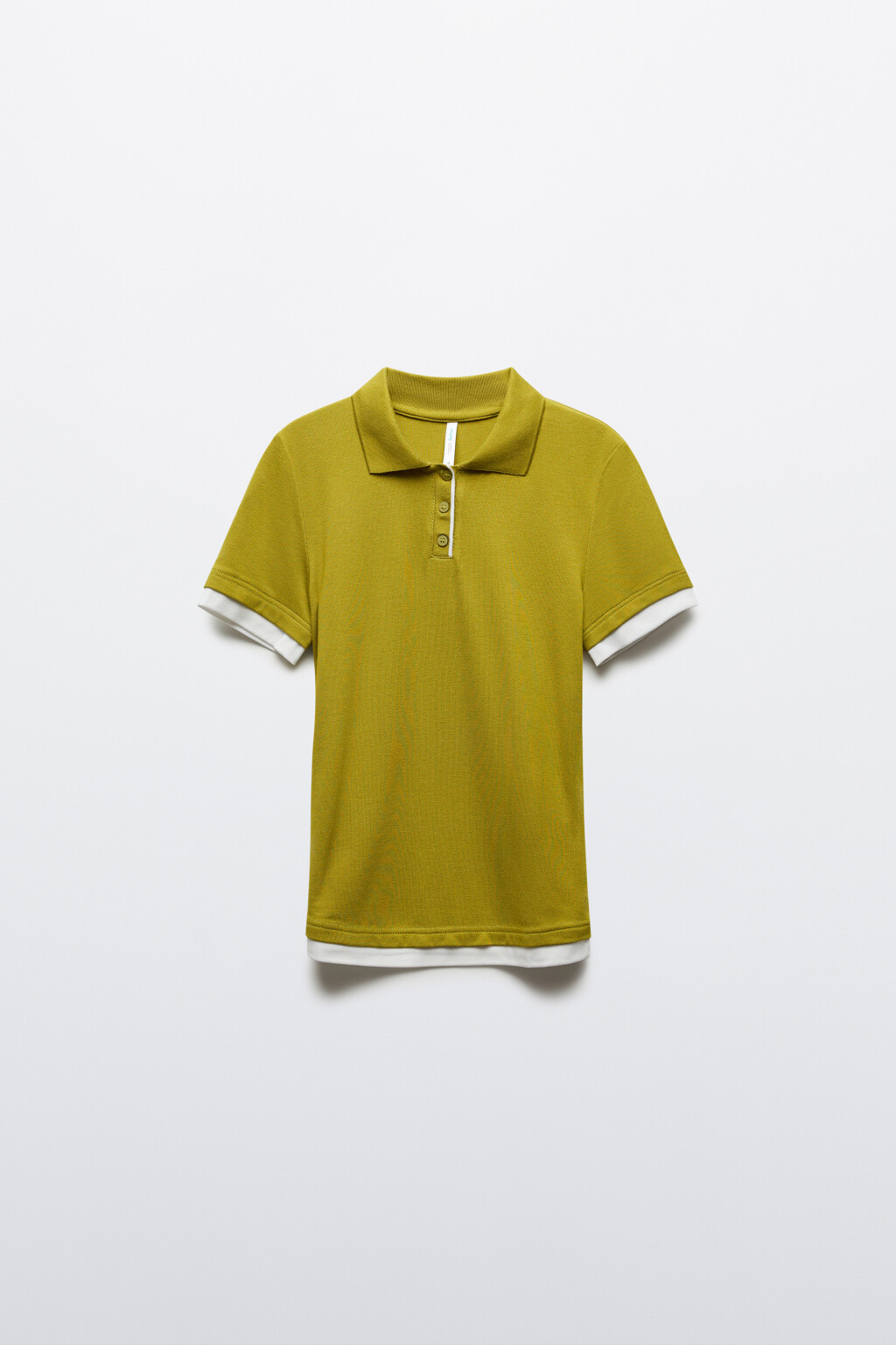 Футболка-поло с имитацией второго слоя - цвет зеленый - 9