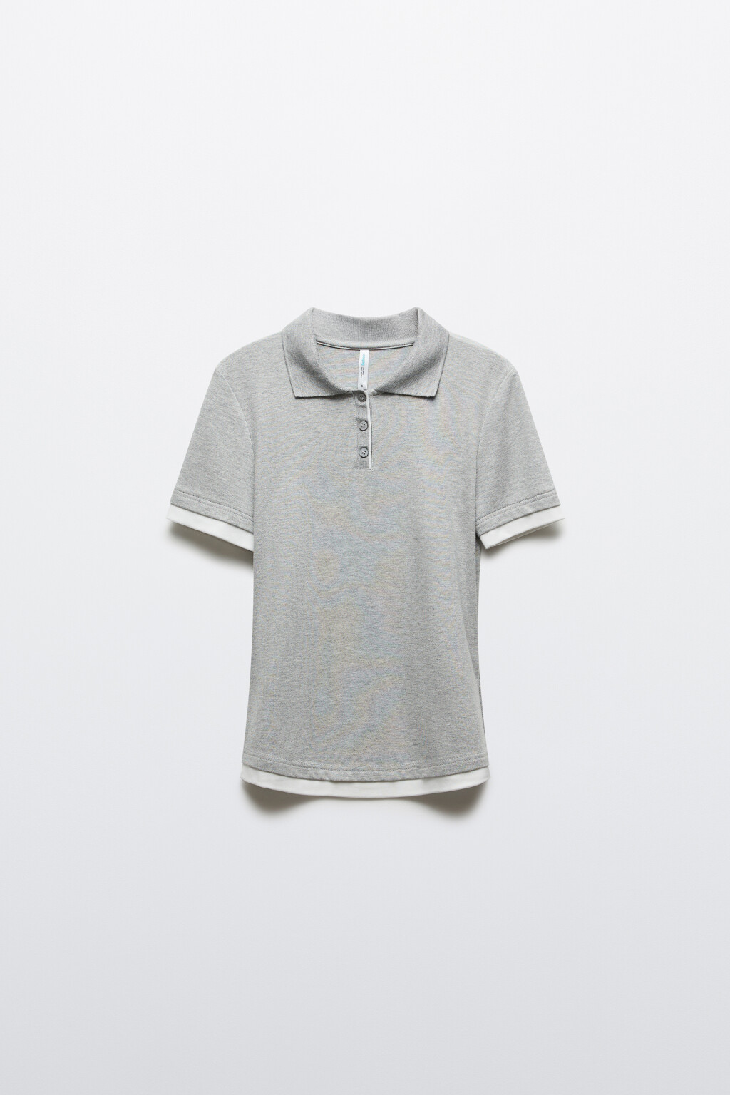 Футболка-поло с имитацией второго слоя - цвет серый - 7