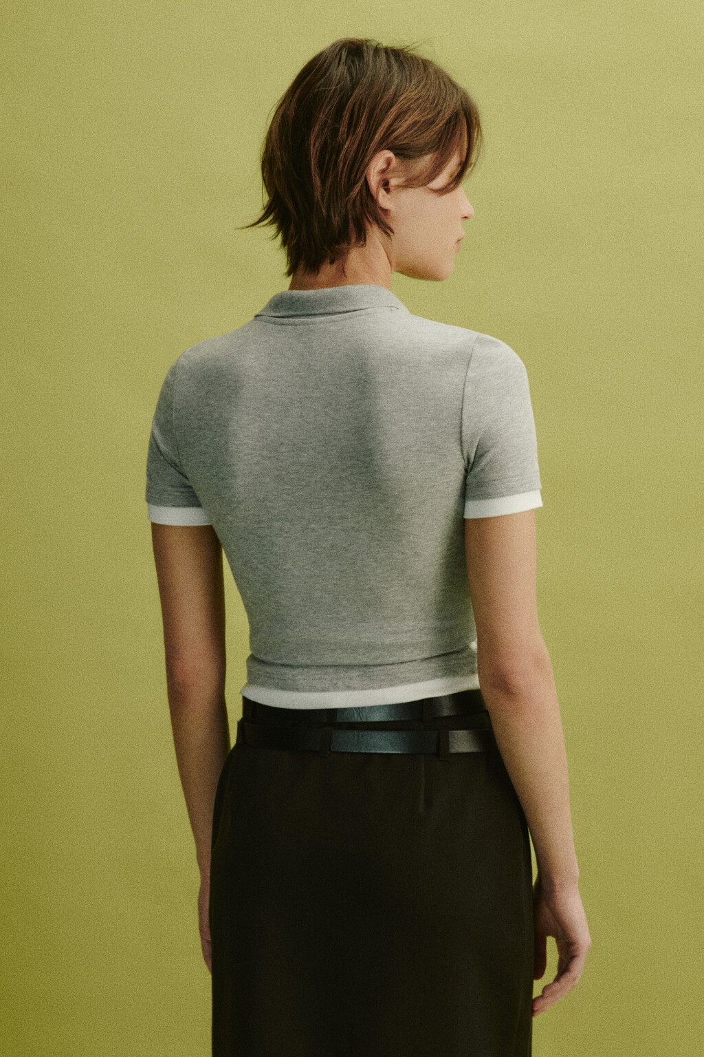 Футболка-поло с имитацией второго слоя - цвет серый - 3