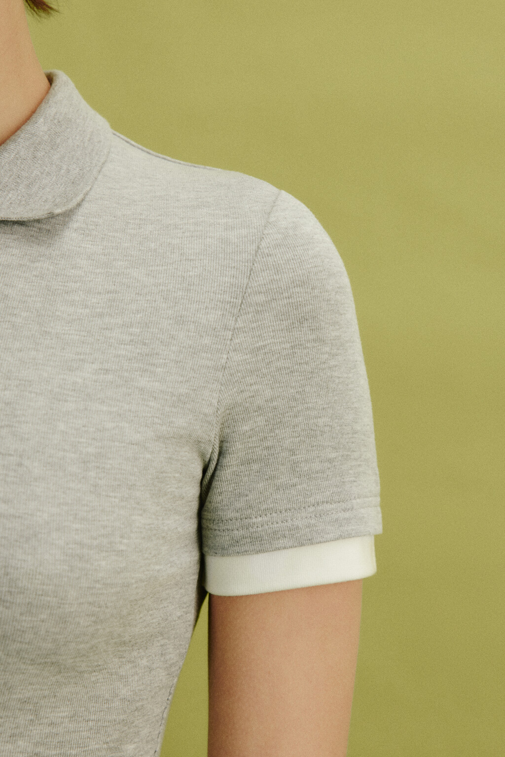 Футболка-поло с имитацией второго слоя - цвет серый - 5