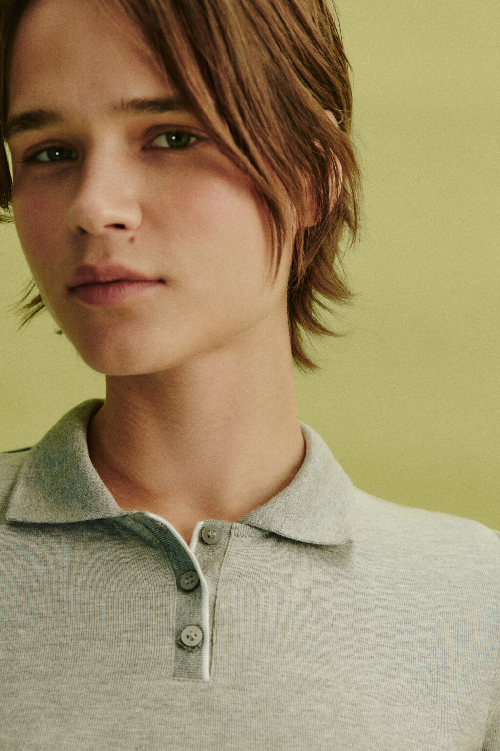 Футболка-поло с имитацией второго слоя - цвет серый - 6