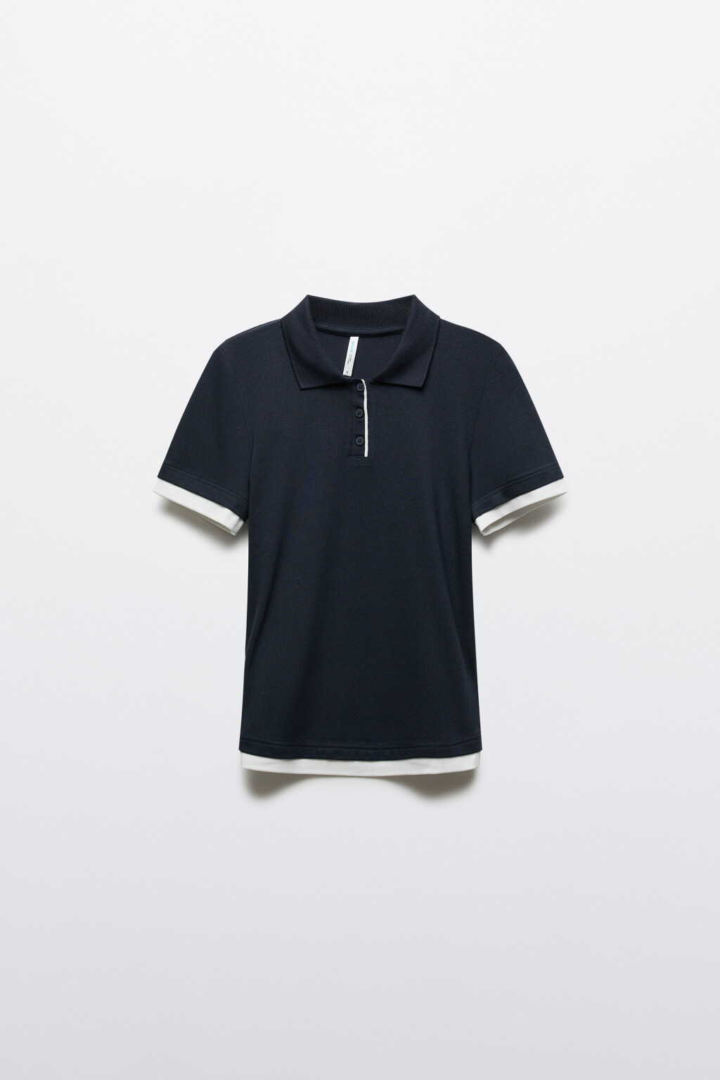 Футболка-поло с имитацией второго слоя - цвет синий - 8