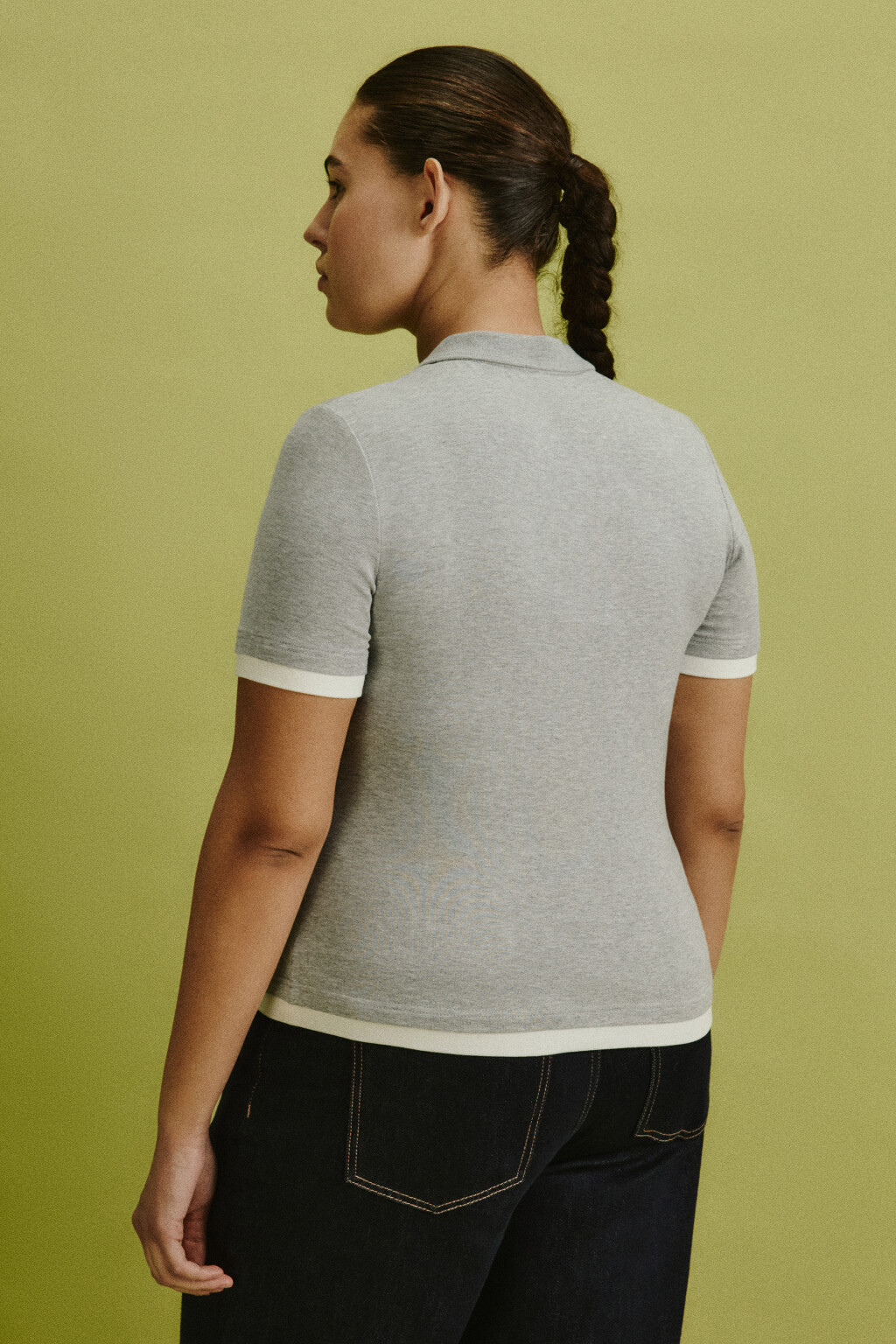 Футболка-поло с имитацией второго слоя - цвет серый - 4